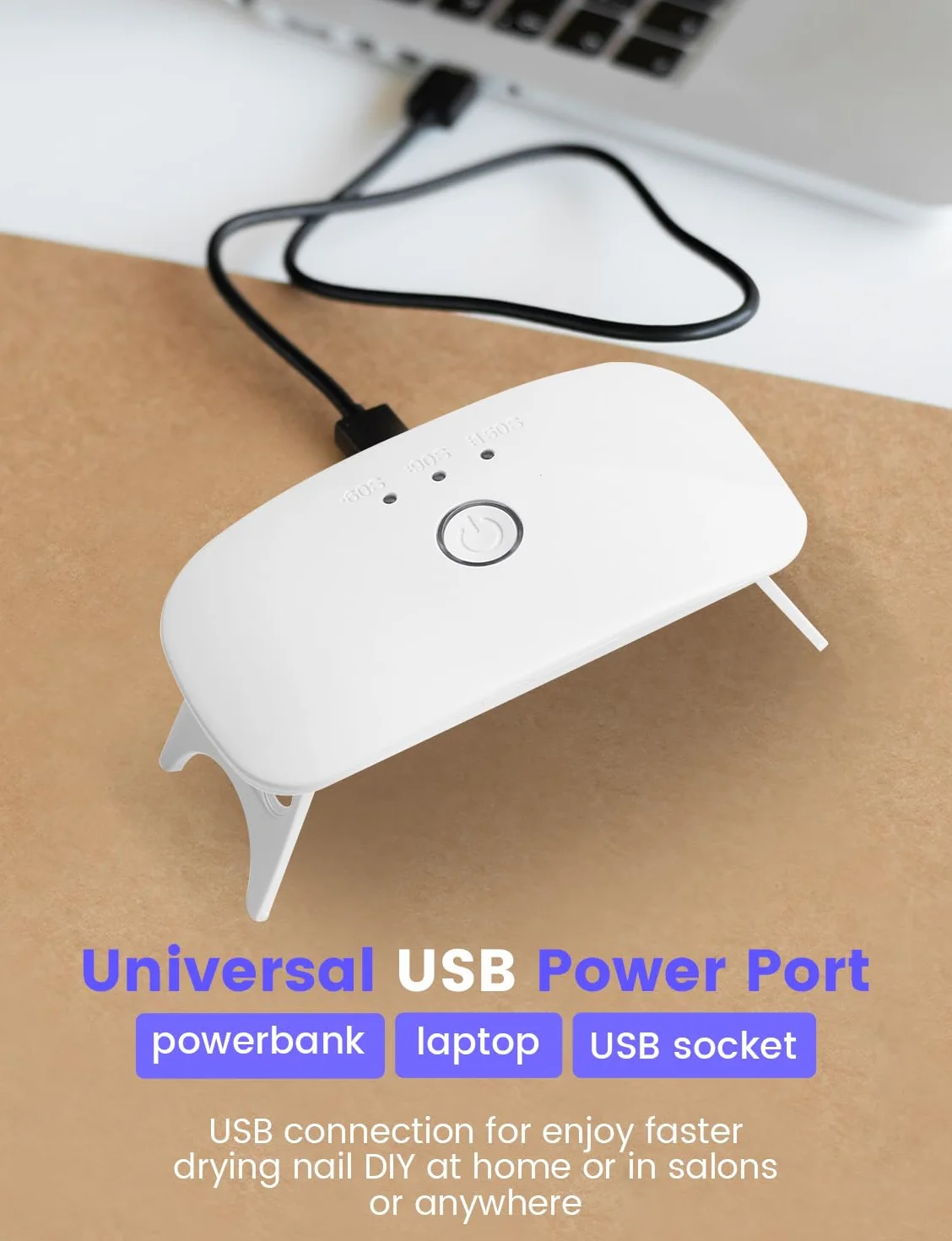 Mini lampa LED UV do paznokci z kablem USB do wszystkich żelowych lakierów