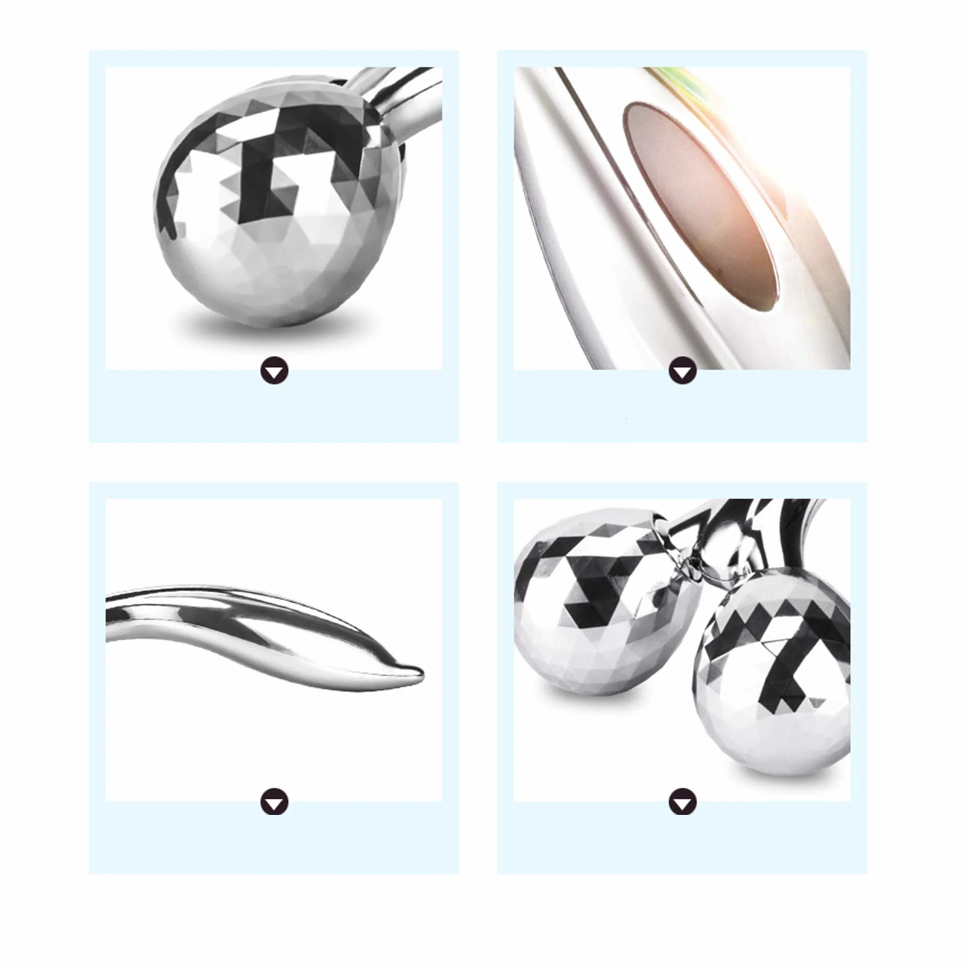 CINY 3D Roller Face Massager, Beauty Face Lift Tool Body Sculpting Firmer Shaper, Rozluźnienie Mięśni, Skin Tighten Lift 360 Stopni Rotation Roller Do Masażu Na Twarz Ręce Nogi Pośladki i Plecy, Srebrny