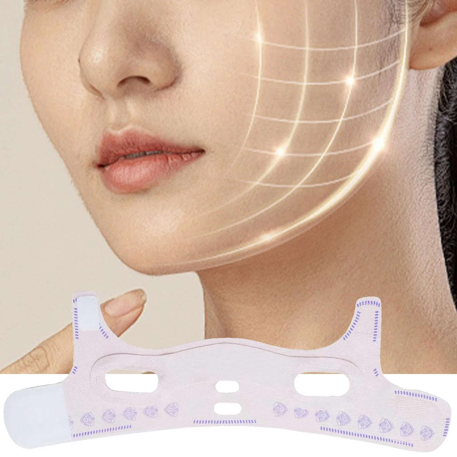 Face Lifting Strap, Adjustable Slimming Band, Comfortable V- Lift Belt, Seamless Skin-Friendly Face Lift Tape, Chin Reducer, Perfect For Tightening & Contouring