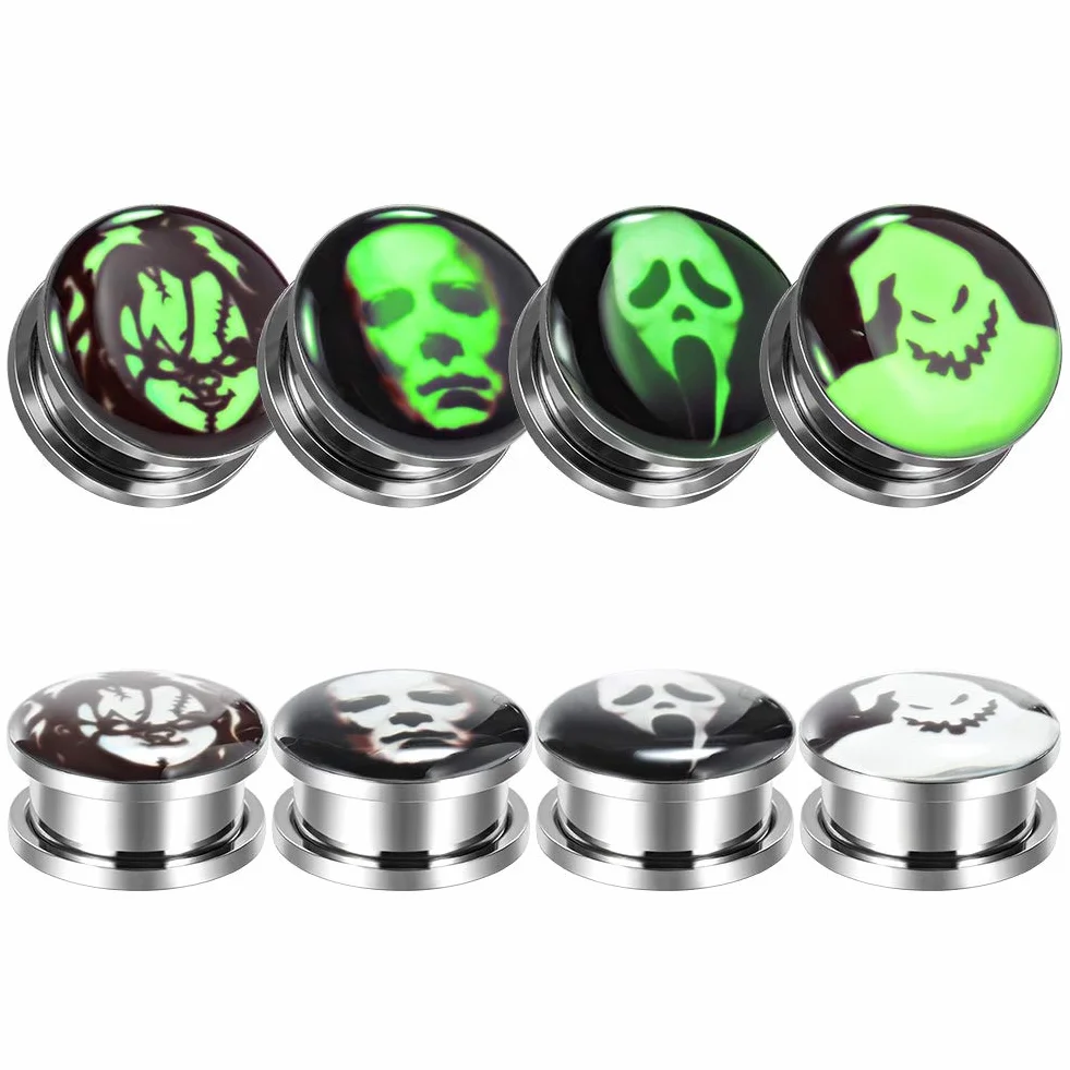 TBOSEN 8 szt. stal szlachetna Fluoresscence Epoxy kolczyki na sztyfcie do uszu Plug Flesh Piercing biżuteria 6 mm - 30 mm e stal szlachetna, colore: Style#1 Size: 6mm, cod. EURDJ0625B-8