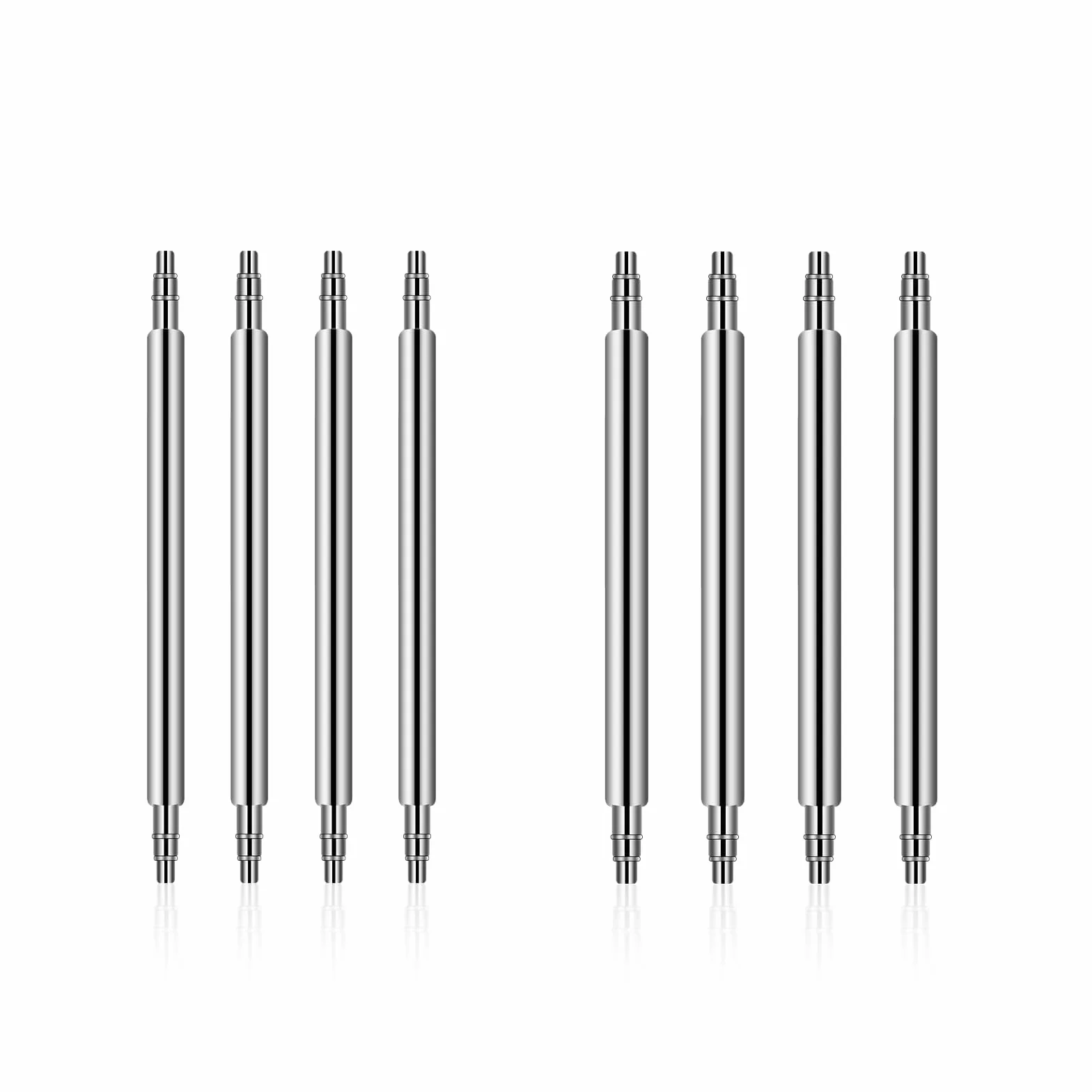 Mozeat Lens 8 sztuk szpilek do zegarka, pręty sprężynowe ze stali nierdzewnej, długość 22 mm, 4 sztuki każda o średnicy 1,5 mm i 1,8 mm, /
