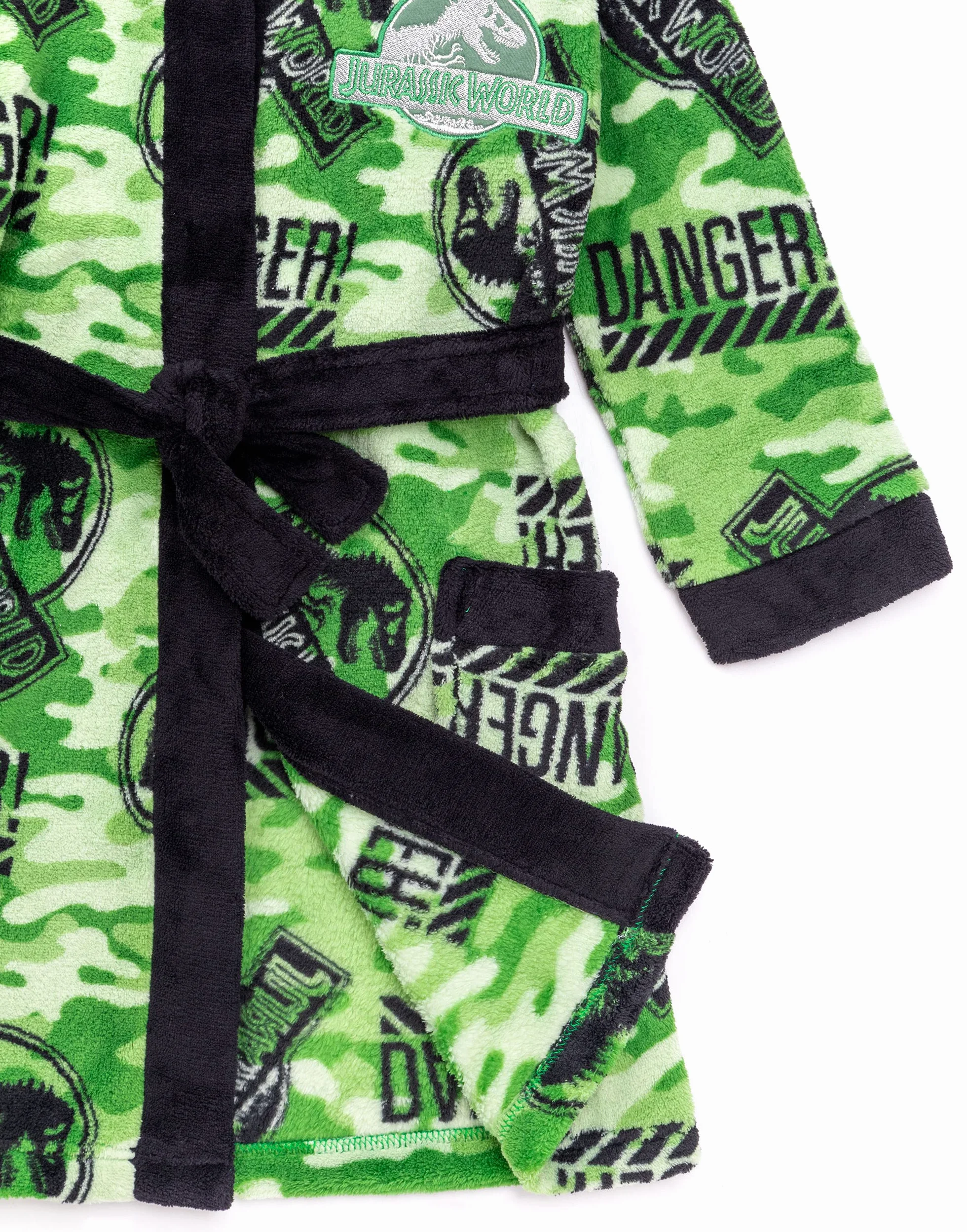 Jurassic World Dressing Gown Boys Dzieci Camo T Rex PJS Szlafrok Szlafroki