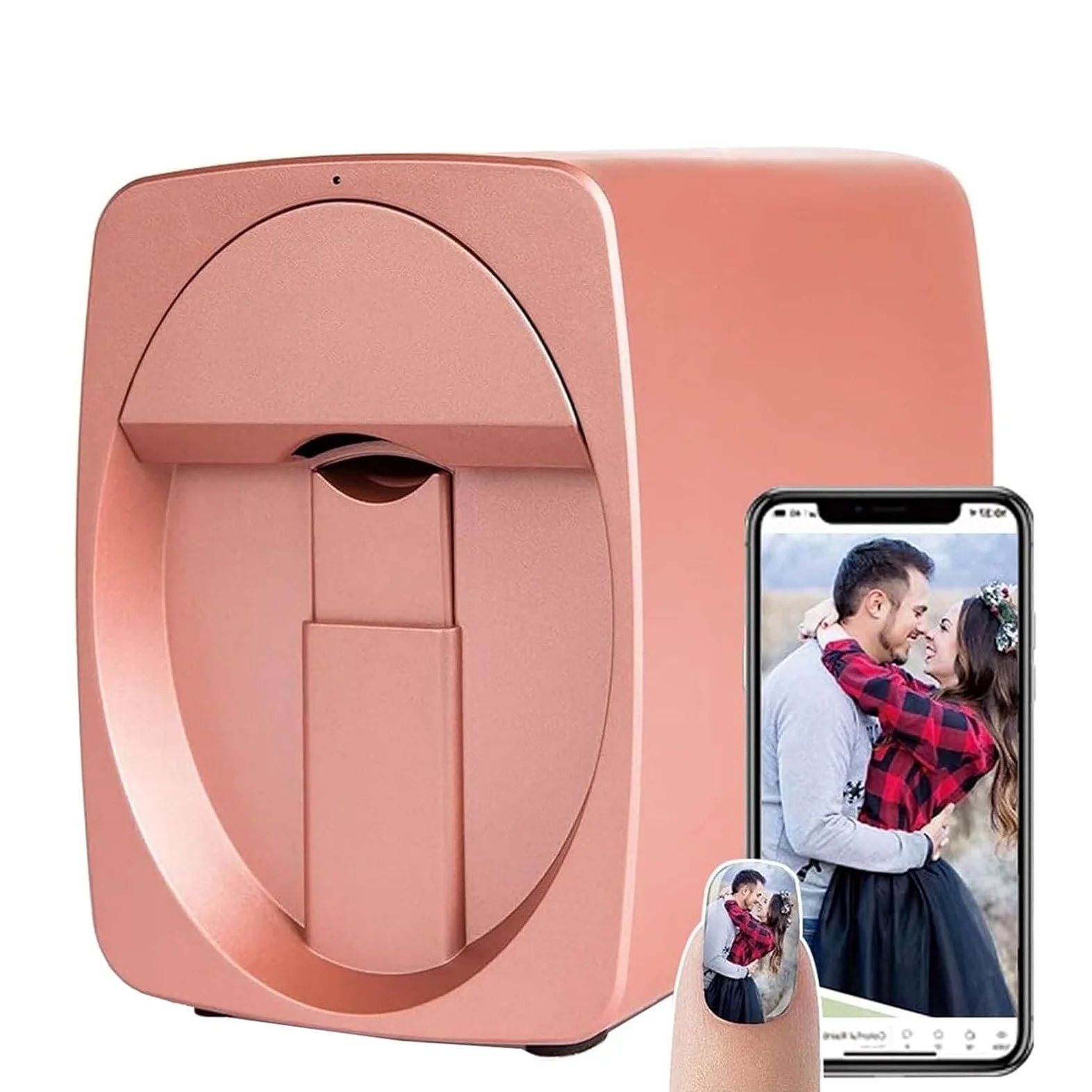 Robot do drukowania paznokci 3D, inteligentna maszyna do lakierowania paznokci, cyfrowa drukarka wzorów do malowania paznokci z obsługą DIY/aplikacji/Wi-Fi dla dzieci/salonów paznokci/manikiurzystów