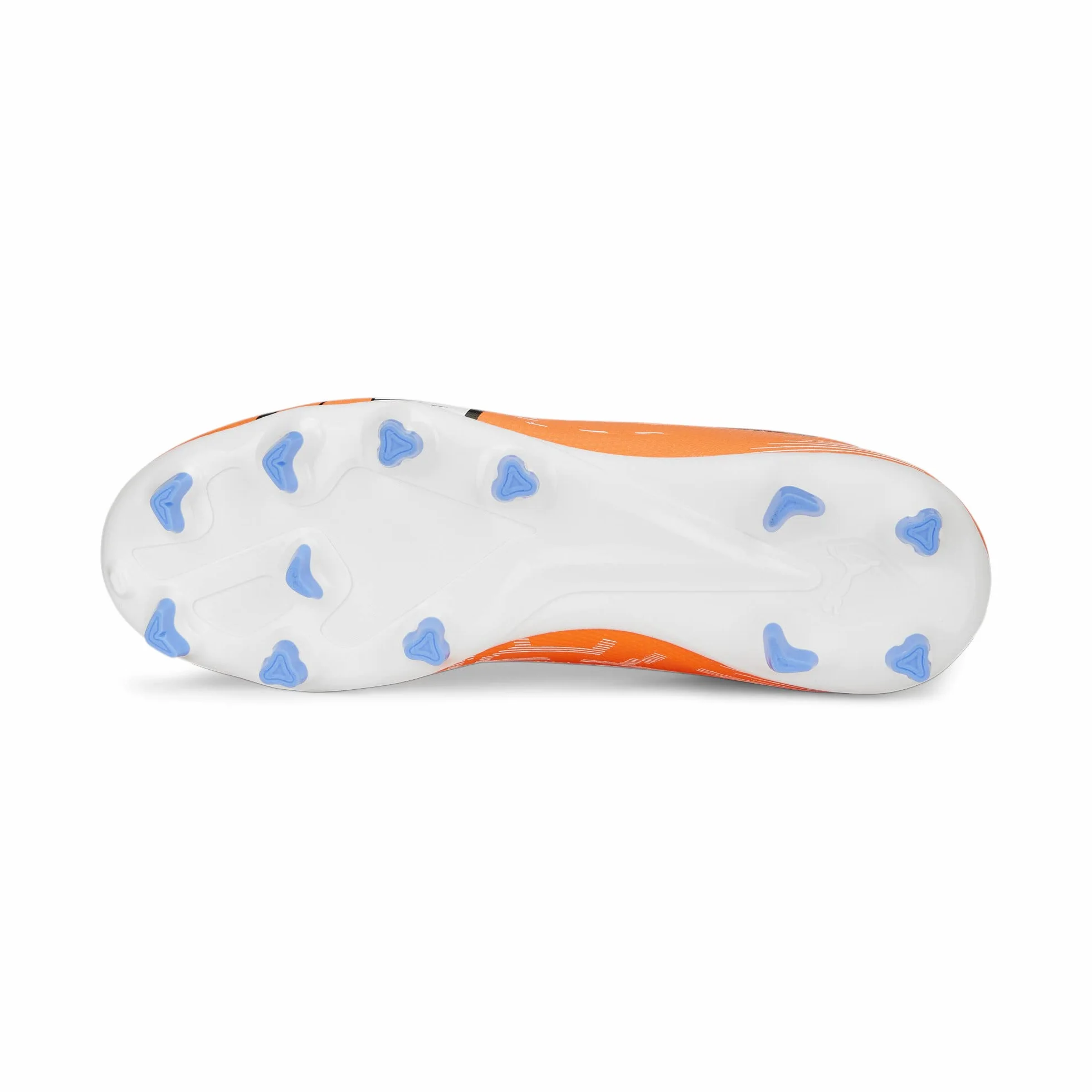 PUMA Damskie buty piłkarskie Ultra Play Fg/Ag WN's, Ultra pomarańczowy Puma biały niebieski błyszczący, 37.5 EU