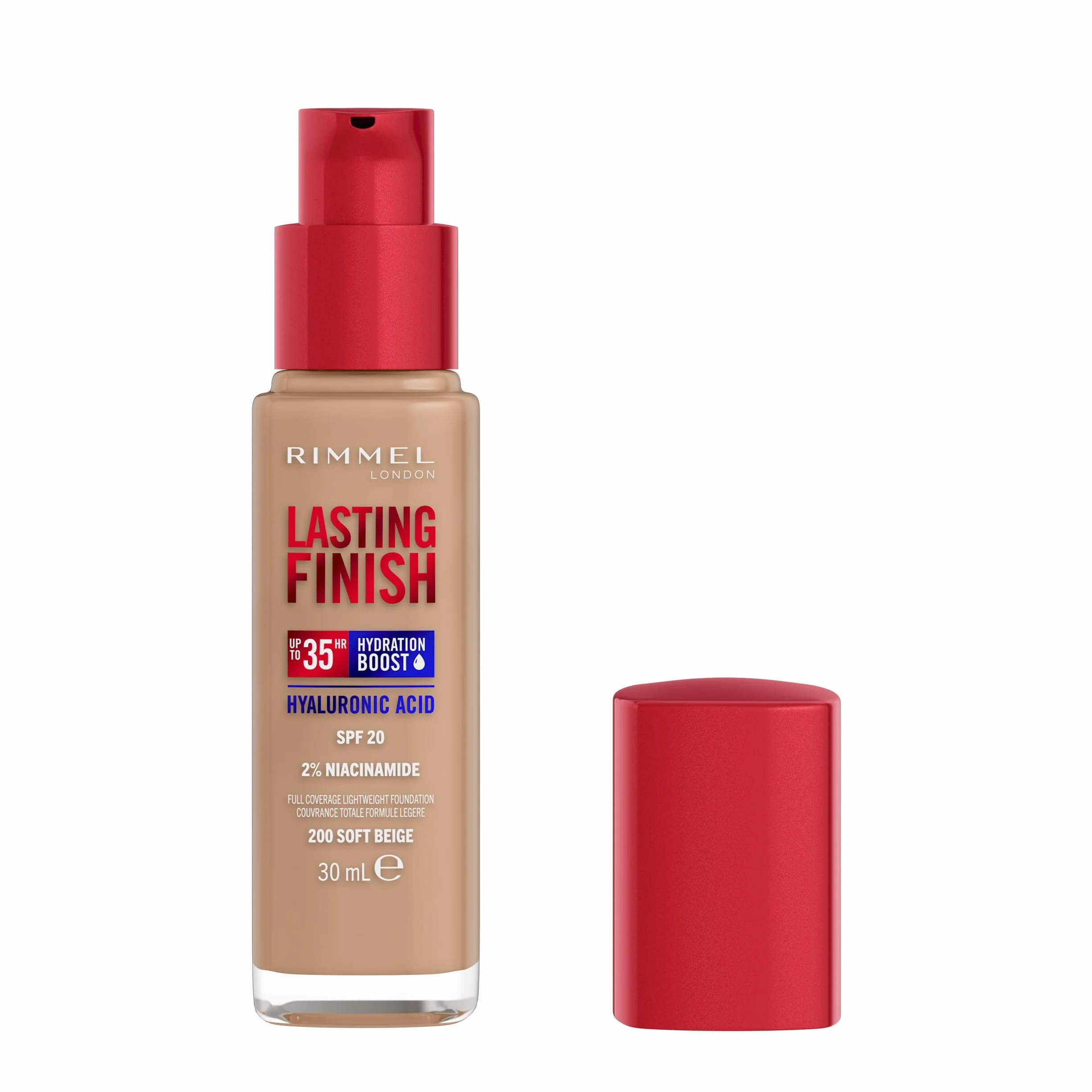 Rimmel Lasting Finish 35h silnie nawilżający i długotrwale kryjący podkład do twarzy z filtrem SPF20 nr 200 Soft Beige