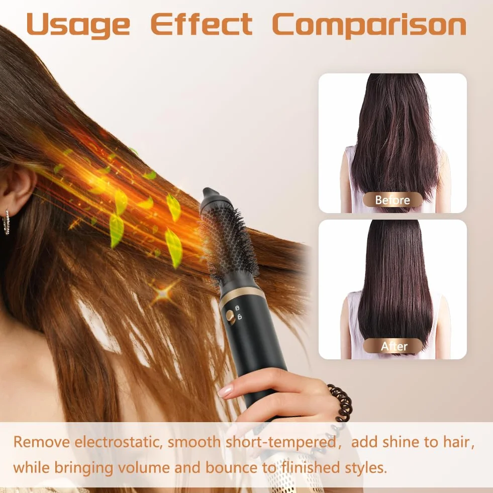 Aolso 5 w 1 Air Styler, suszarka do włosów, automatyczna lokówka powietrza, 3 regulowane temperatury, wielofunkcyjny system suszenia i stylizacji do suszenia, kręcenia, prostowania