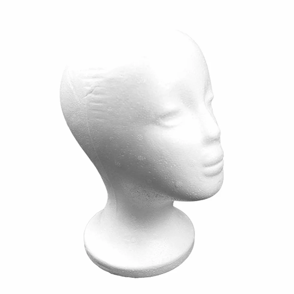 Styropian żeński manekin głowa modelu, białe okulary narzędzie do stylizacji przedmiotów