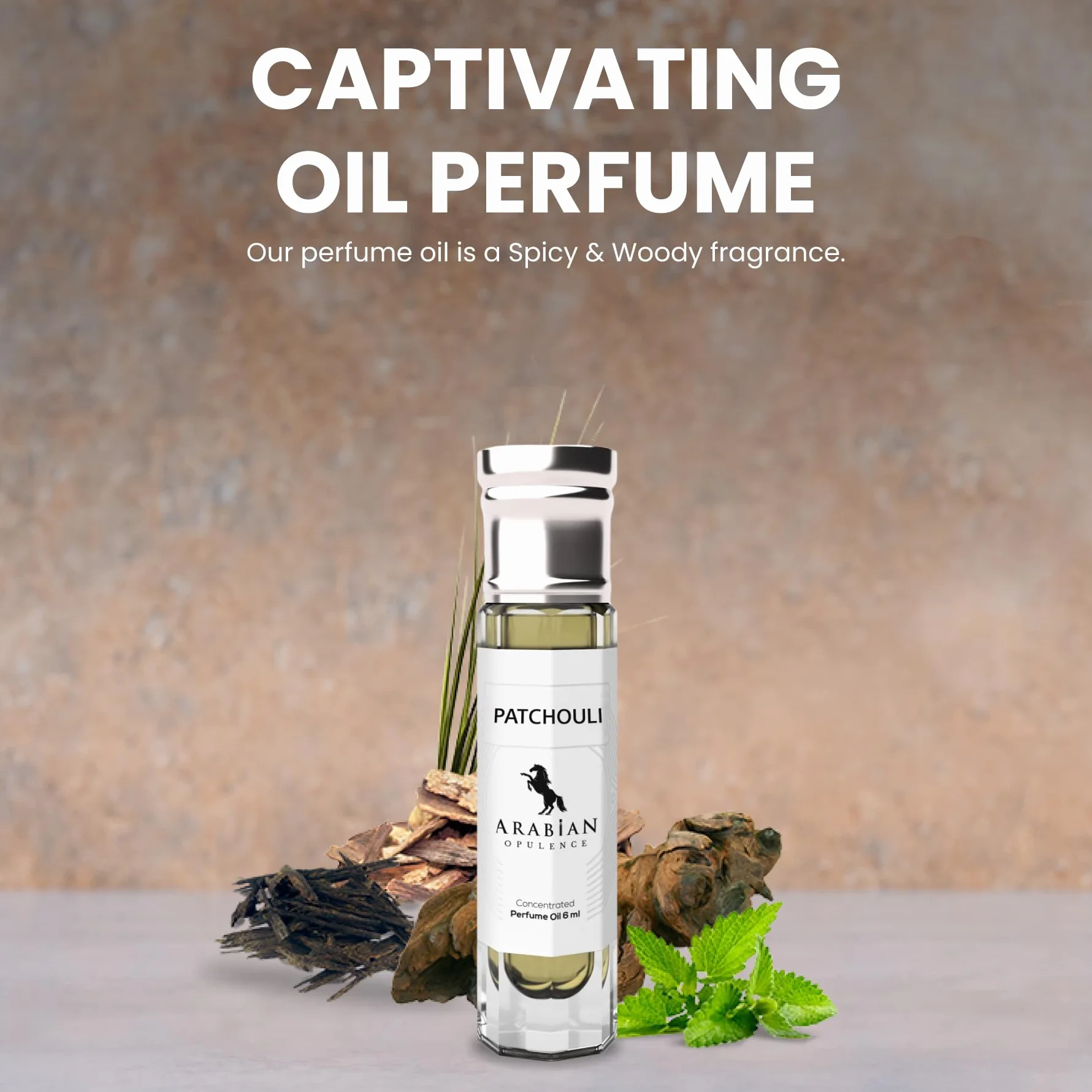 Arabian Opulence FR240 Patchouli Perfumowany Olejek w Kulce do Ciała, Długotrwałe Perfumy na Bazie Oleju dla Mężczyzn i Kobiet, Rozmiar Podróżny