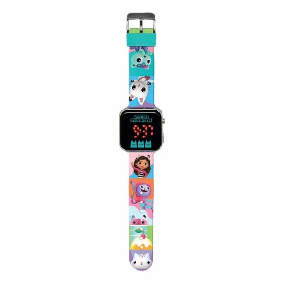 KIDS LICENSING Zegarek LED Dom dla lalek Gabby, Biały, Mediano, ciągnąć