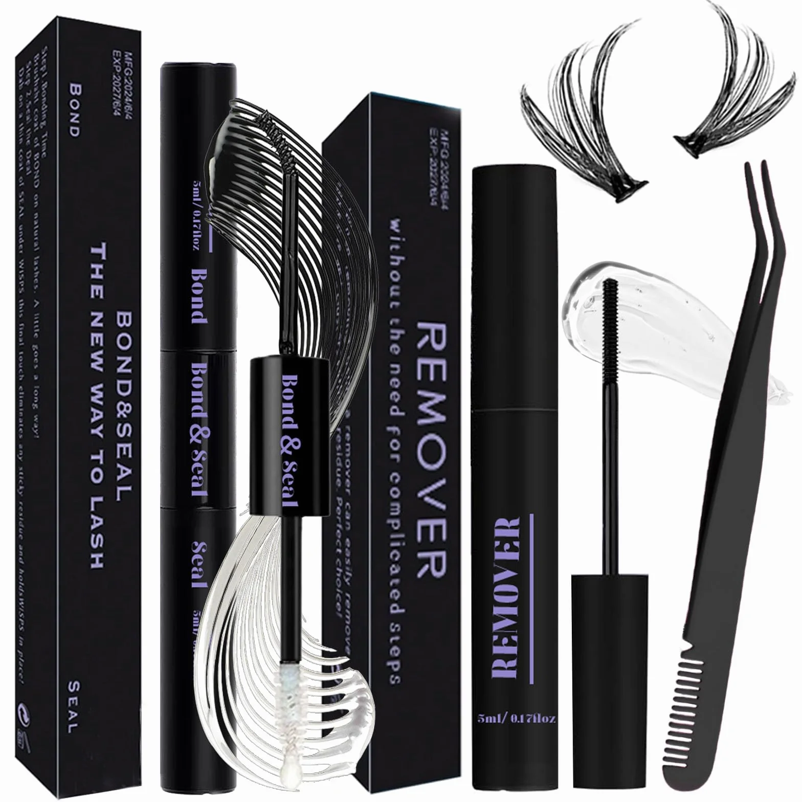 Klej do rzęs Lash Bond i Seal Kit 3 szt. DIY Lash Extension wodoodporny 72 h zmywacz pęseta