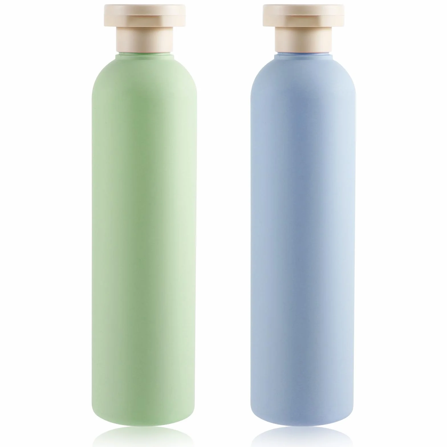 TIESOME Silikonowe butelki podróżne, 260 ml, 2 sztuki, szczelne, do wielokrotnego napełniania, zestaw przyborów toaletowych, szamponu, kremu, balsamu, gadżetów podróżnych