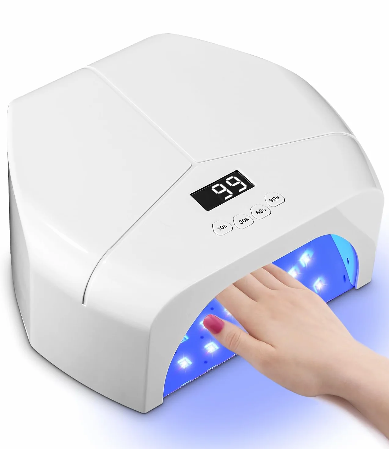 Lampa UV do paznokci żelowych 298 W z timerem i wyświetlaczem LCD