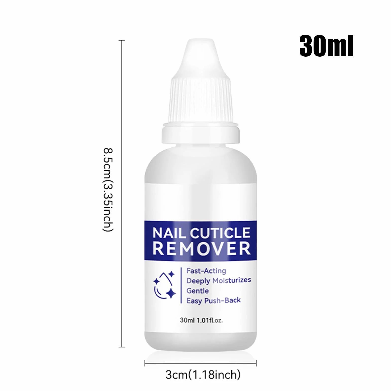 30ml Cuticle Remover Liquid, Hydrating Manicure Tool for Dry, Damaged, or Brittle Nails, Hangnails, Dead Skin, Hands and Feet, Routine, Home or Salon Use, Soft, Smooth, Easy Cuticle Care