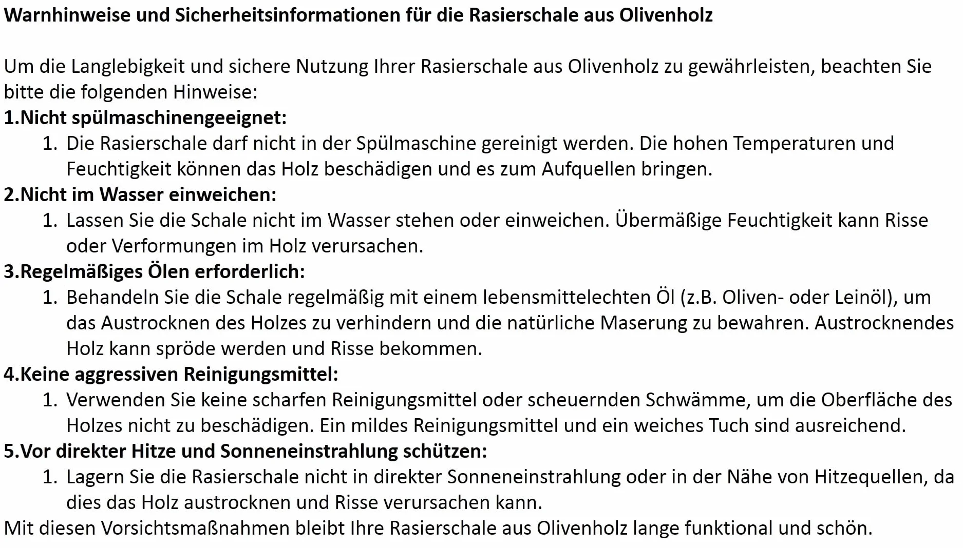 D.O.M. Die Olivenholz Manufaktur D.O.M. Miska do golenia z pokrywką wykonana z drewna oliwkowego
