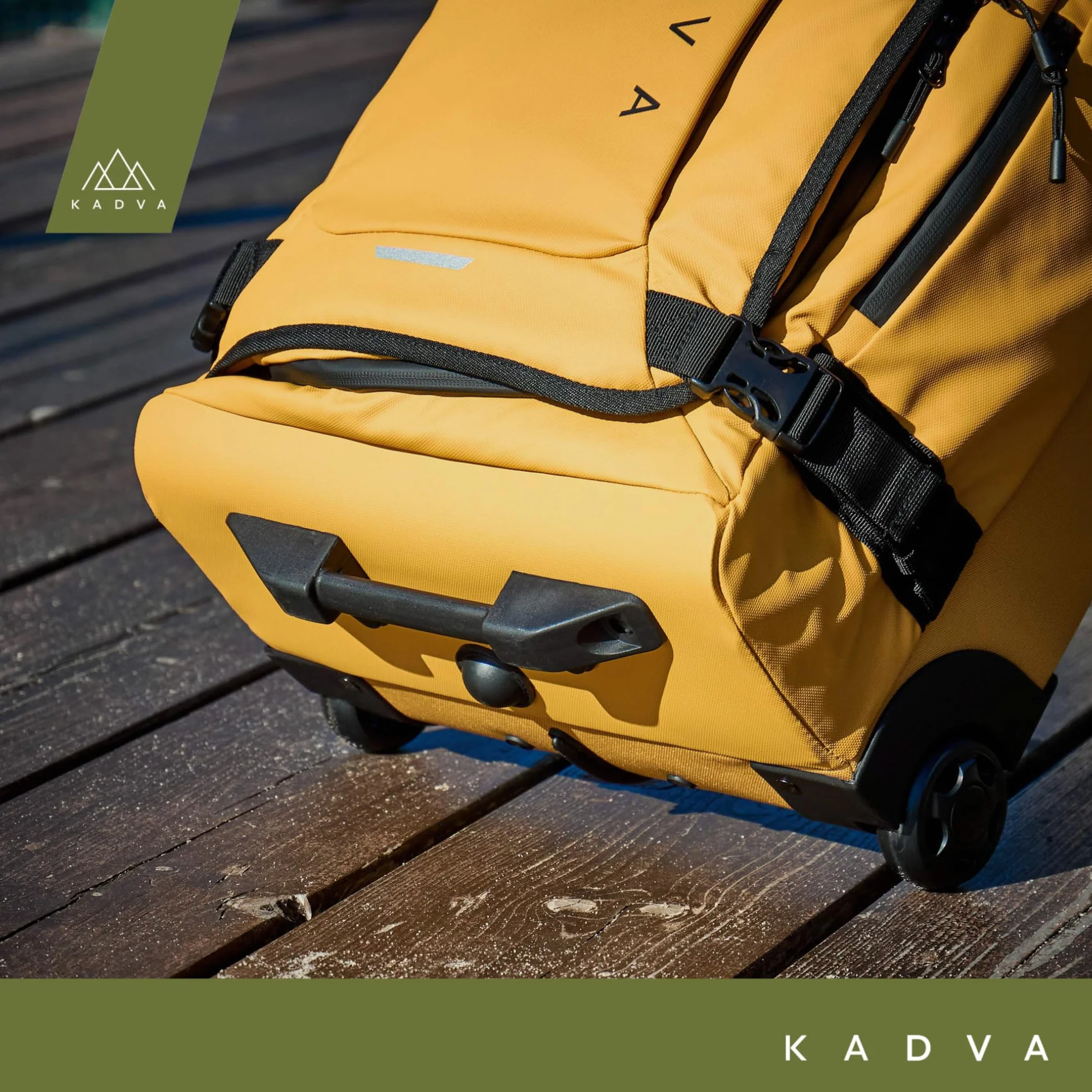 KADVA Lazio Walizka Podróżna na Kółkach I 44 litry Bagaż Kabinowy Podręczny I Miękka Skorupa z 2 Kółkami I Teleskopowy stelaż I Waga 2,7kg I Kolor Żółty