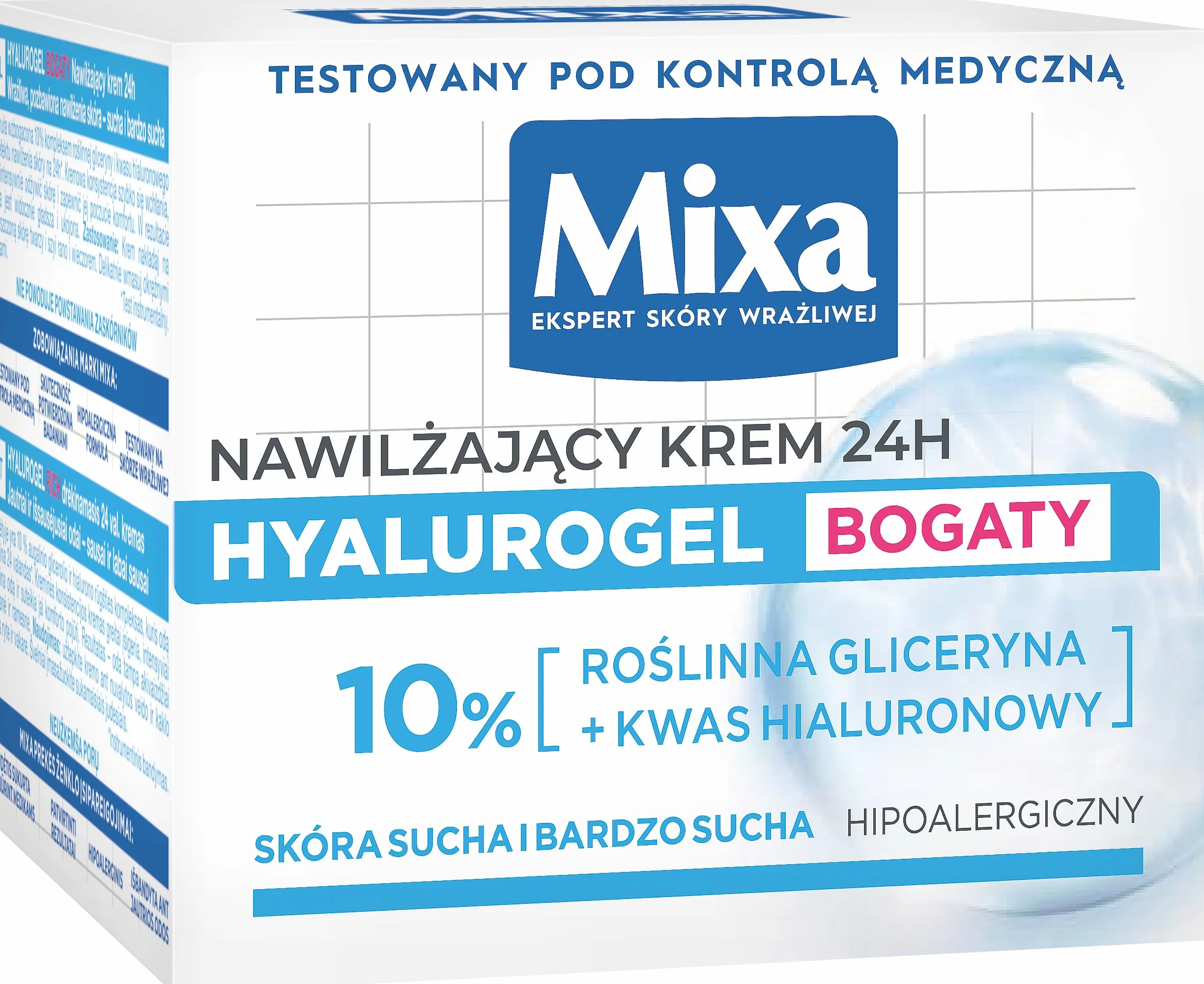 Mixa Hyalurogel Krem Nawilżający, 50 ml