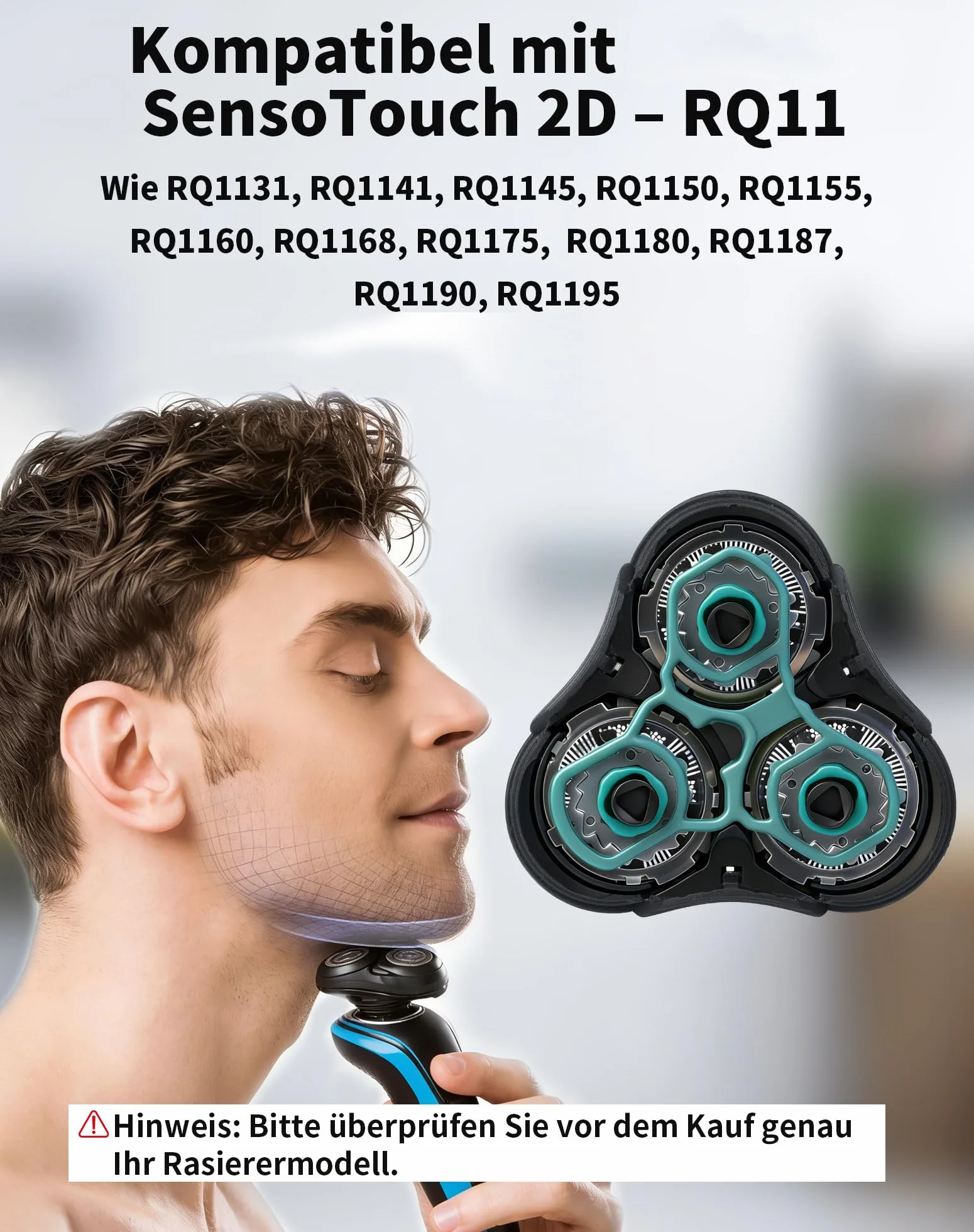 Wymienna głowica goląca RQ11 kompatybilna z Philips SensoTouch 2D, do Philips RQ1150 RQ1155 RQ1160 RQ1180 RQ1190 RQ1195