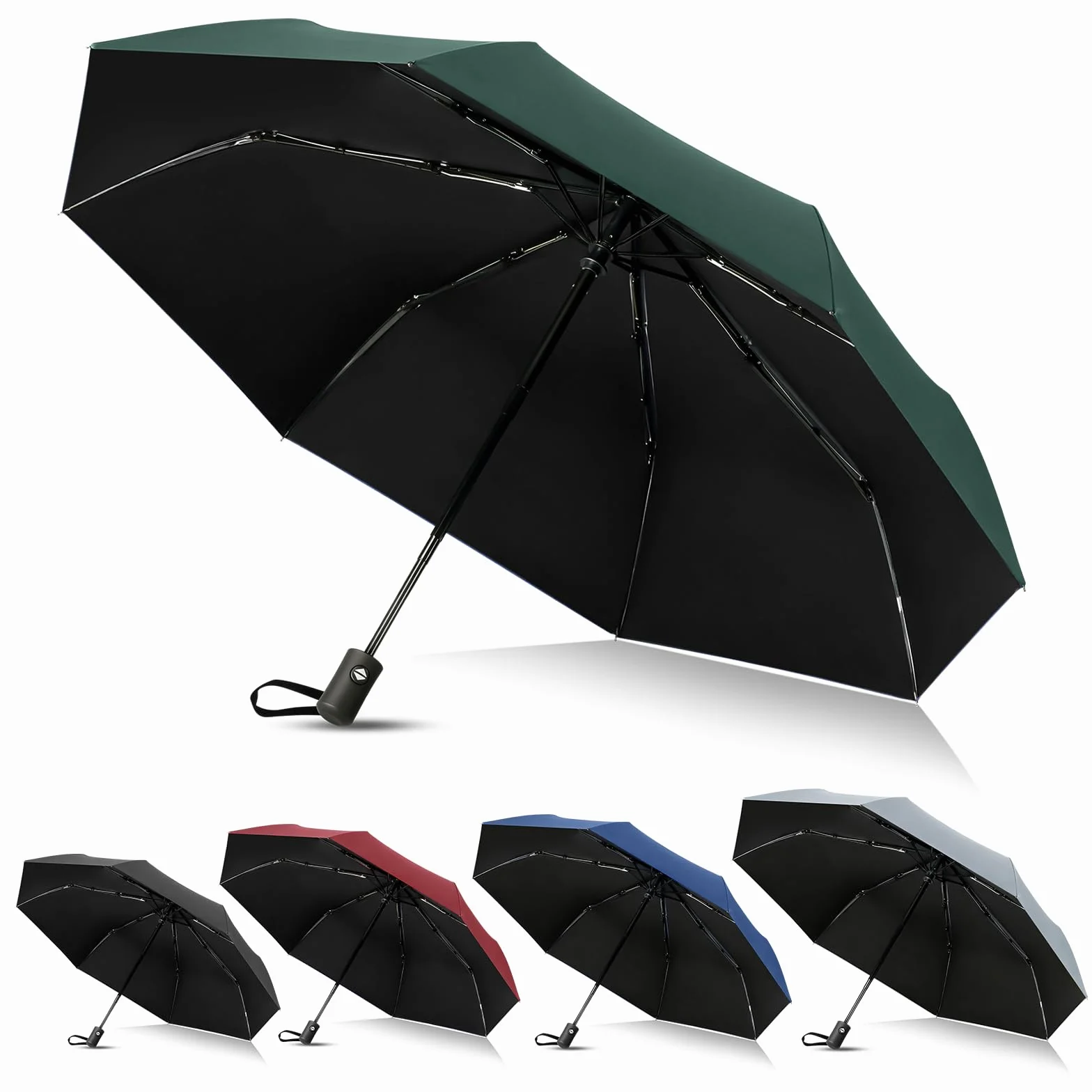 Vicloon Składany Parasol,Wiatroszczelny parasol,automatyczne otwieranie/zamykanie,kompaktowy,anty-UV