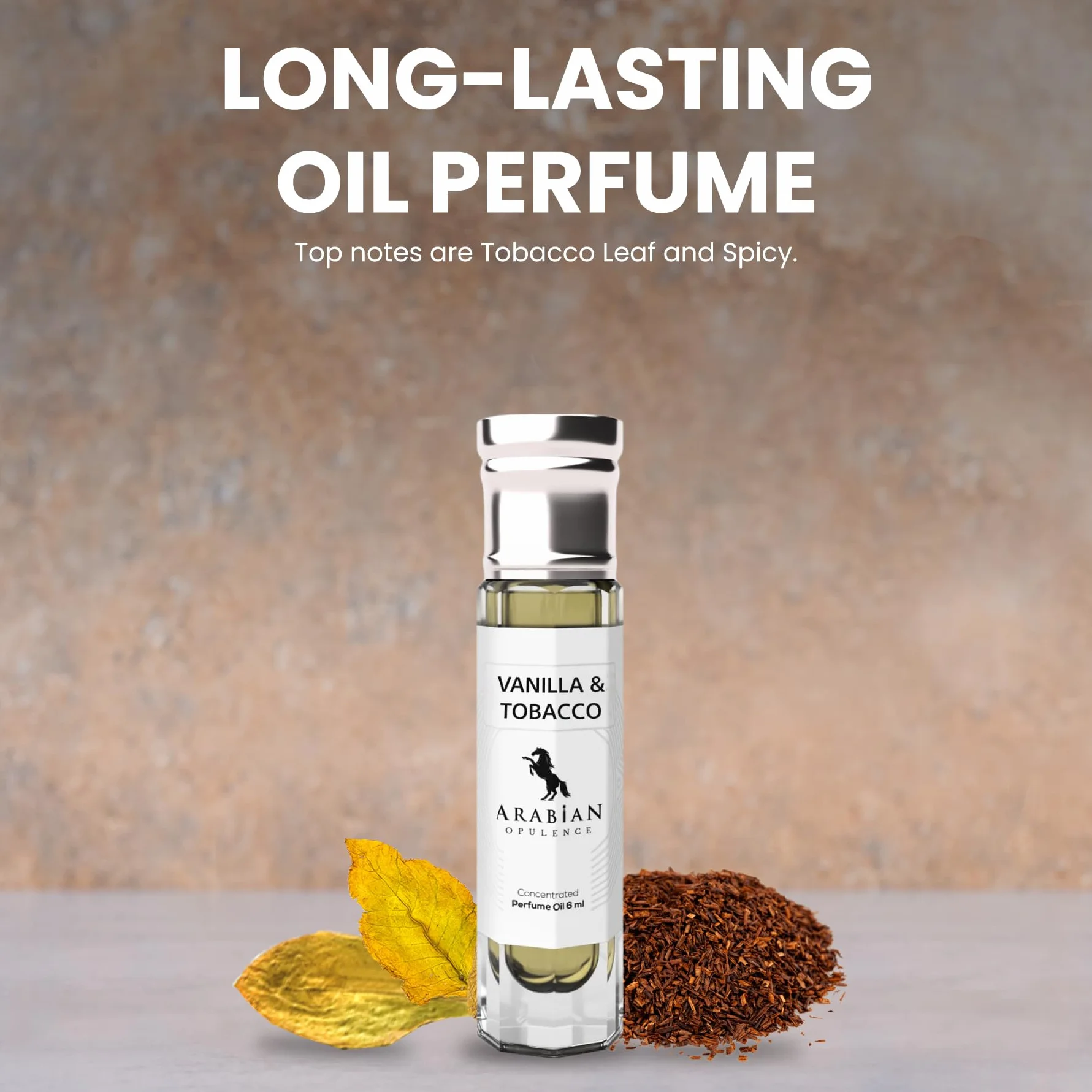 Arabian Opulence FR273 VANILLA & TOBACCO Roll-on olejek perfumowany, skoncentrowany olejek do ciała, długotrwałe perfumy na bazie oleju dla mężczyzn i kobiet, rozmiar podróżny, butelka na olej