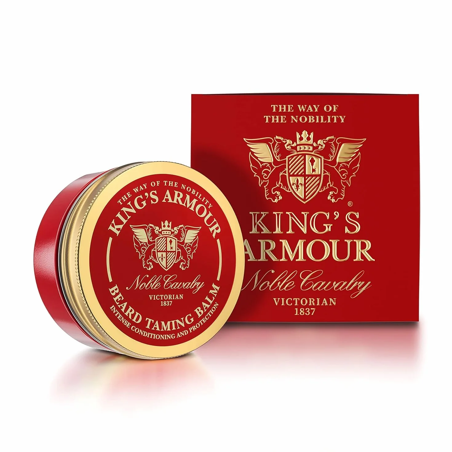 King's Armour Balsam do brody (50 ml) – stylizuje, wzmacnia, zmiękcza i pielęgnuje brodę i wąsy – naturalny balsam do brody dla mężczyzn z olejkiem arganowym, jojoba i słodkich migdałów