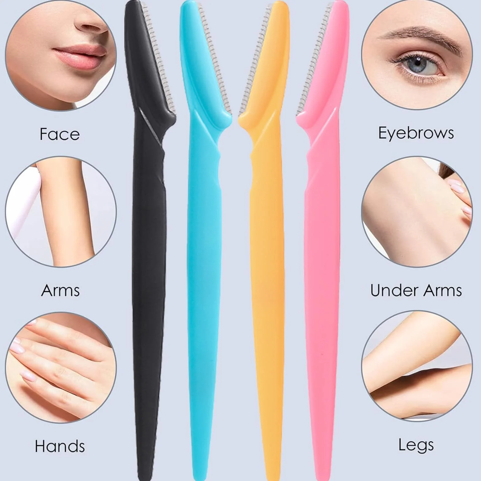 18 szt. wielofunkcyjna maszynka do golenia brwi, dermaplaning, przycinania i pielęgnacji twarzy, modelowanie brwi, 3 kolory