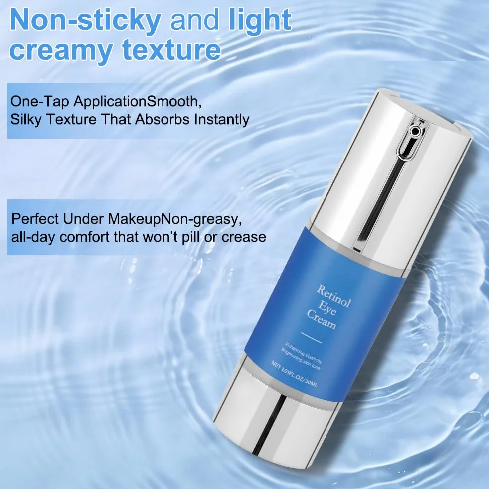 Aomig Retinol Krem pod oczy, 30 ml Krem przeciwzmarszczkowy i starzejący się do oczu z Bakuchiolem, Redukuje zmarszczki i drobne zmarszczki, zmniejsza obrzęki i cienie pod oczami, nawilżający