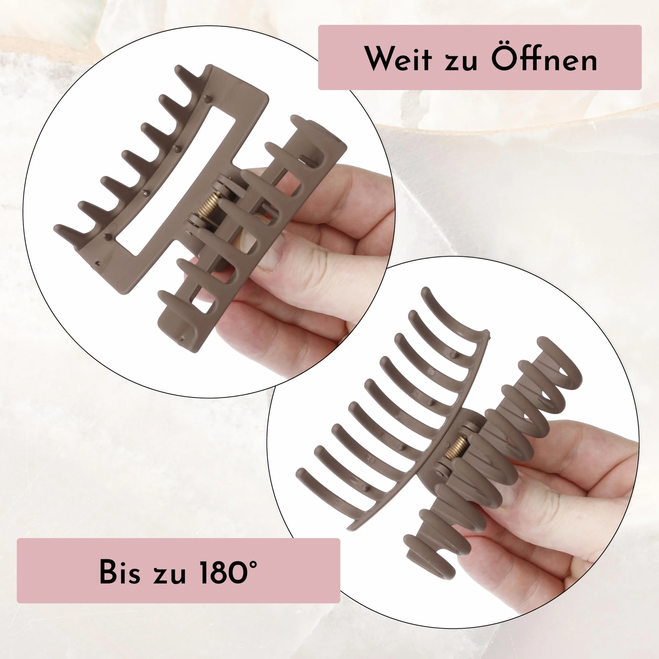 Nordstern Spinki do włosów, zestaw 12 sztuk, z gumkami do włosów – duże spinki do włosów z mocnym trzymaniem również do grubych włosów – antypoślizgowe spinki dla kobiet i dziewcząt