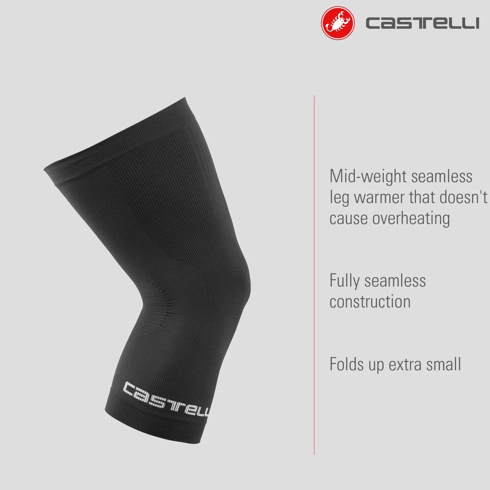 Castelli Pro Seamless Knee ciepłe getry na nogi, uniseks, dla dorosłych, S, czarne