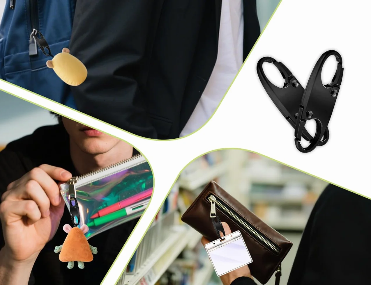 10 sztuk zamków błyskawicznych, zabezpieczenie przed kradzieżą, klips do plecaka, odpinanego zamka błyskawicznego, mini padlock, do bagażu, plecaka, torebki, torby, walizki (czarne)