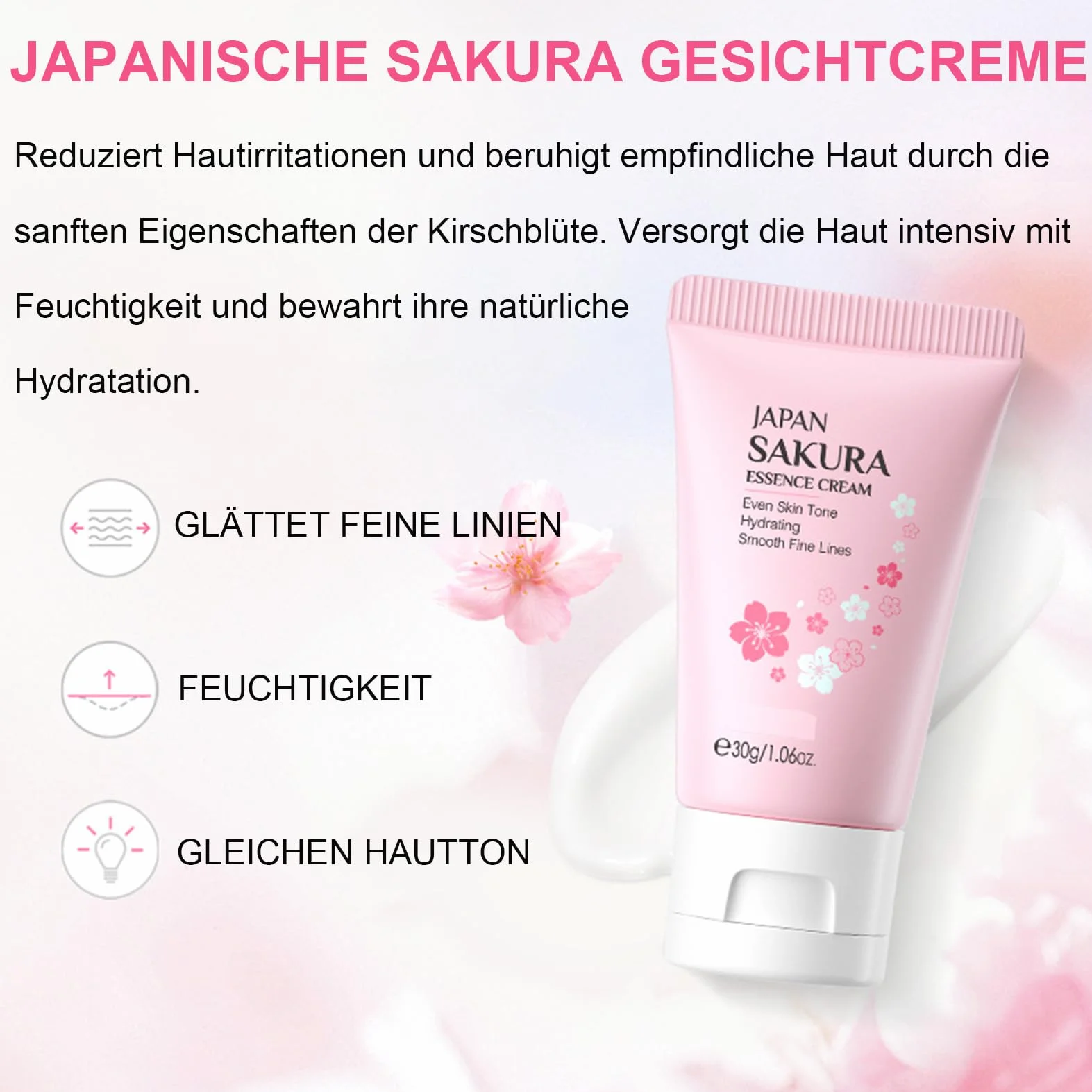 Japan Sakura zestaw do pielęgnacji skóry dla nastolatek i dziewcząt – Sakura Skin Care, zestaw do pielęgnacji twarzy, nawilżający zestaw upominkowy dla kobiet – z maską błotną, serum, kremem, kremem