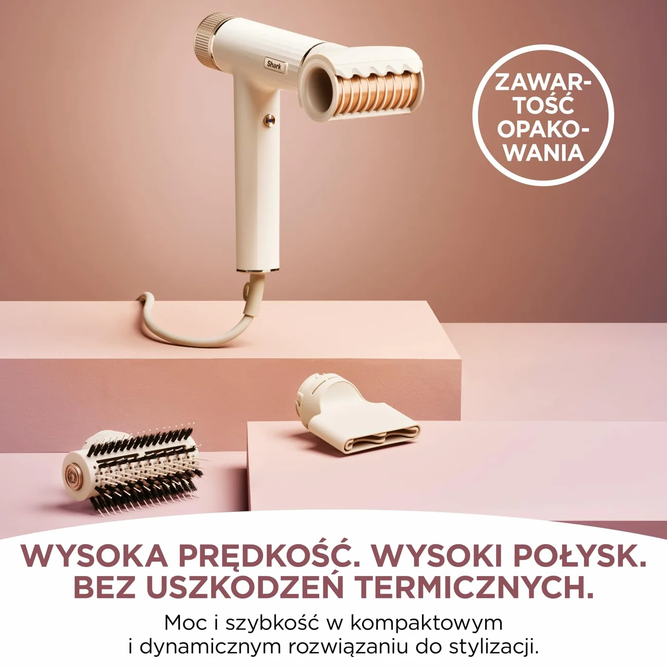 Shark SpeedStyle Suszarka do włosów Finisher RapidGloss jonowa, 3 stylizacje, szybkoschnąca
