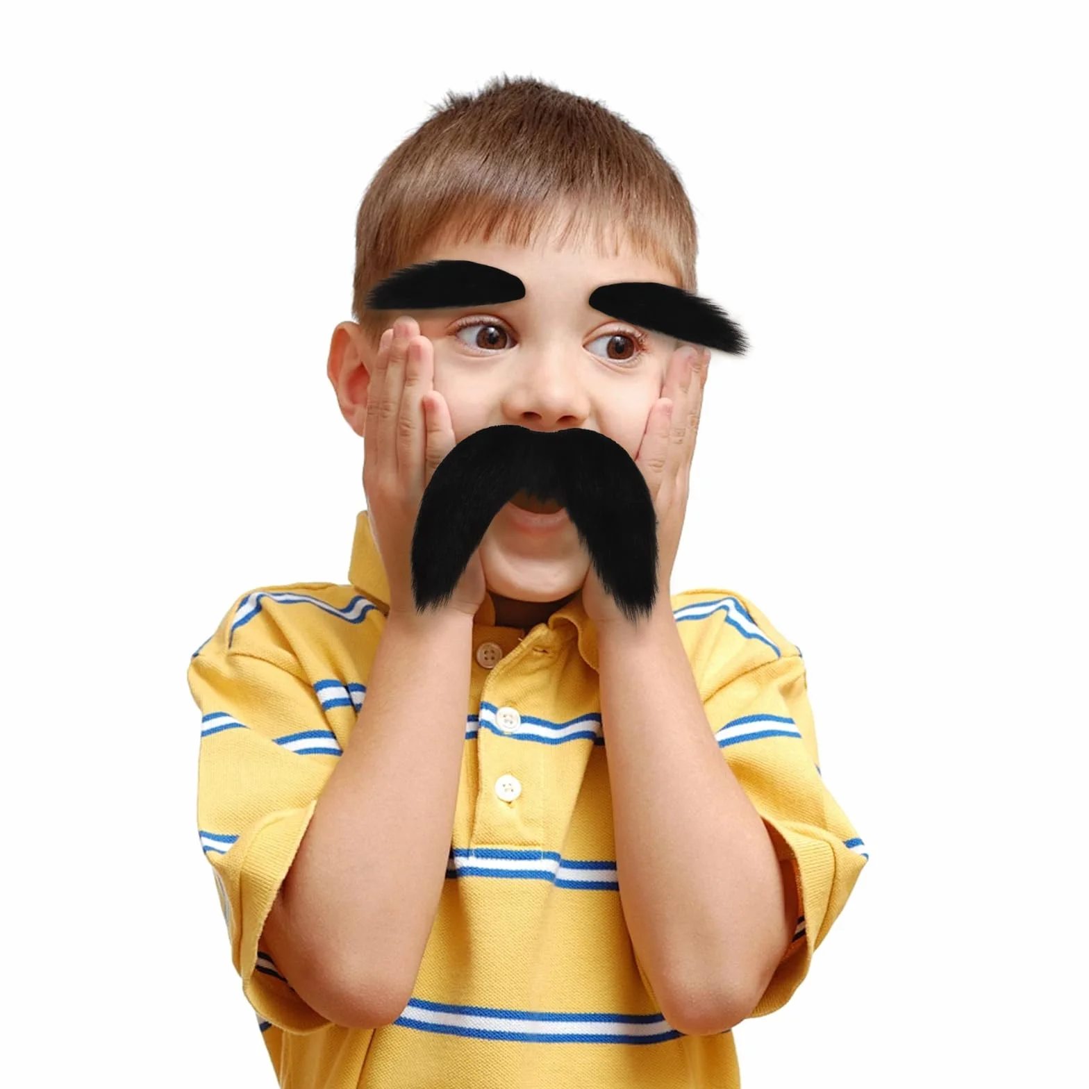Fałszywy zestaw brwi, 3 kolory, wąsy do przyklejenia, do sztucznych wąsów, zabawne akcesoria do kostiumu na karnawał, Halloween, imprezę i cosplay, rekwizyty fotograficzne i odgrywanie ról