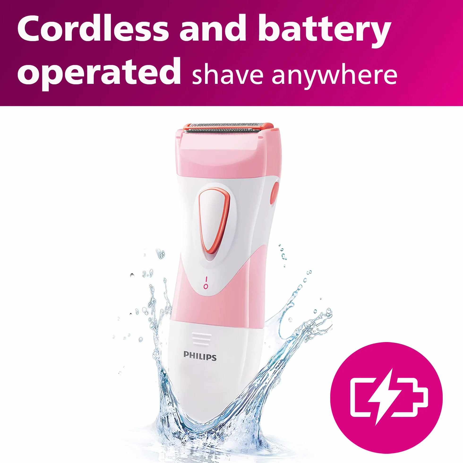 Philips SatinShave Essential HP6306 damska golarka elektryczna do nóg, do użytku bezprzewodowego na mokro i na sucho