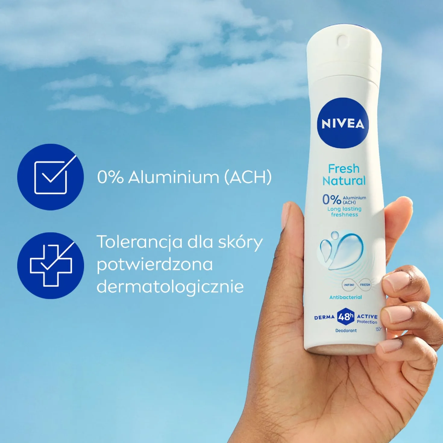 NIVEA Fresh Natural 48 H Dezodorant w sprayu dla kobiet 150 ml