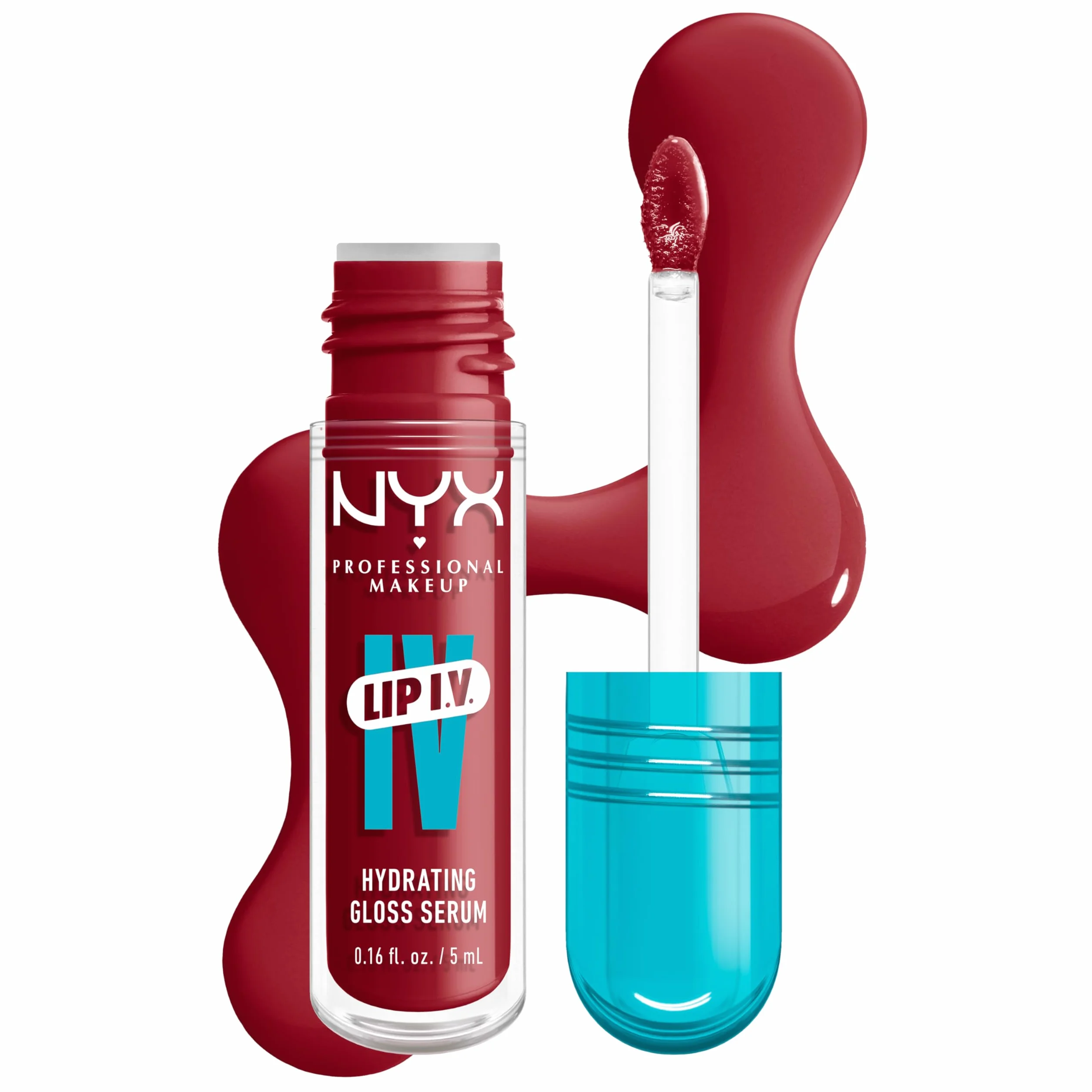 NYX Professional Makeup Nawilżający błyszczyk do ust, kolor i połysk na mokro, do 12 godzin, z witaminą B12 i magnezem, nawilżający połysk do ust IV, odcień: Berry Thirsty