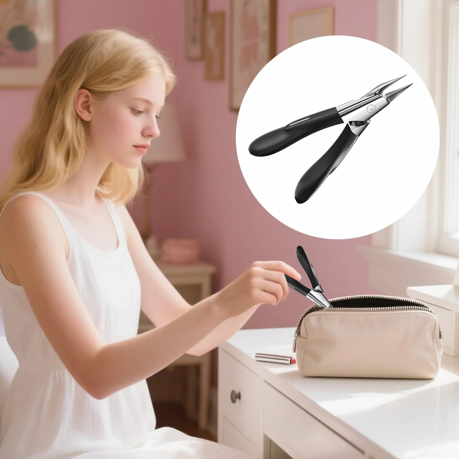 Obcinacz do paznokci kątowych, precyzyjny trymer do paznokci u stóp – przenośny, ergonomiczny obcinacz do paznokci do pedicure, manicure, domu, dla kobiet, mężczyzn, dzieci