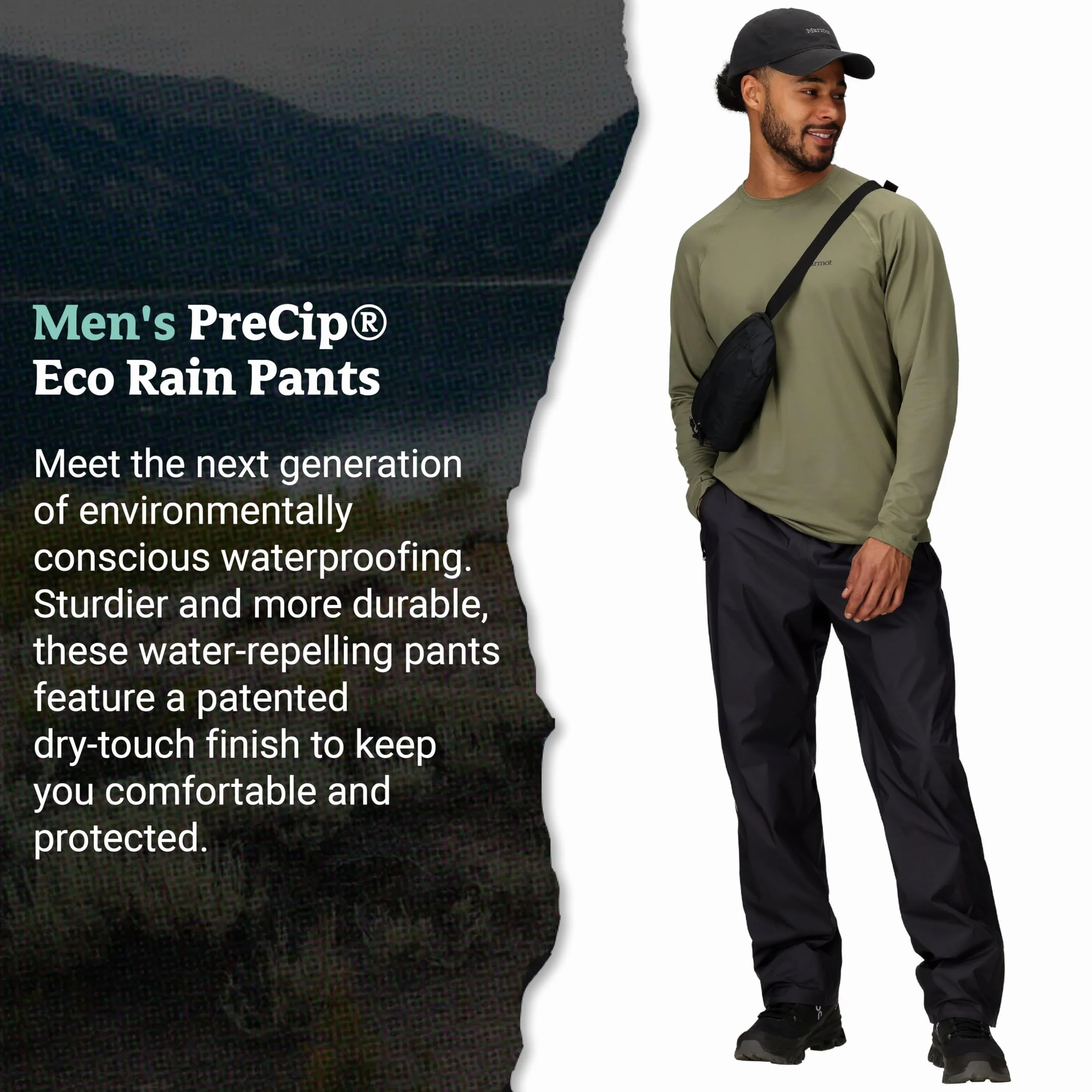 Marmot PreCip Eco Pant - Wodoodporne spodnie przeciwdeszczowe, wiatroszczelne spodnie trekkingowe, oddychająca odzież przeciwdeszczowa na wędrówki i trekking Mężczyźni