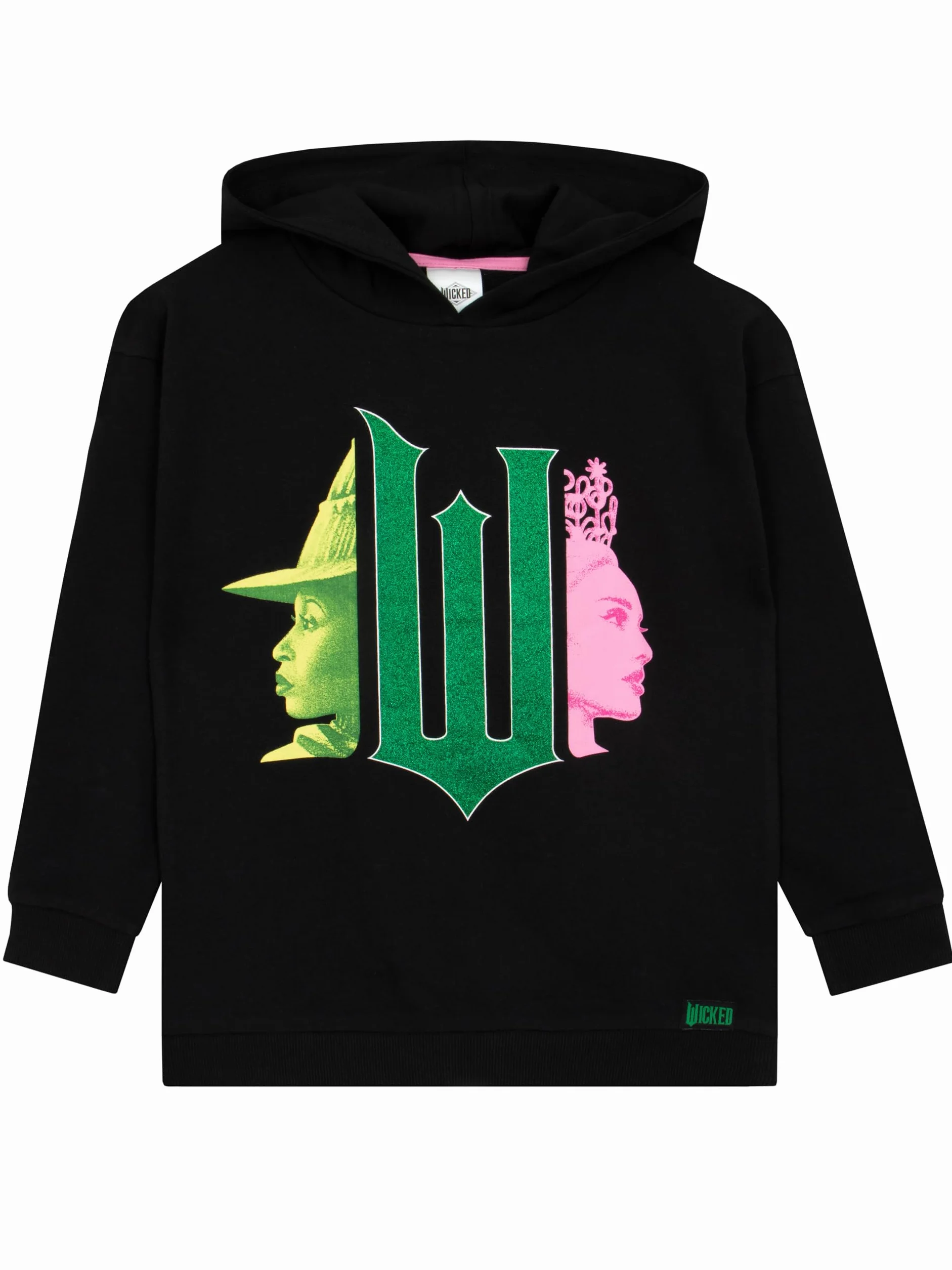 WICKED Bluza Z Kapturem Dla Dziewcząt | Swetry Dla Dziewcząt Elphaba I Glinda | Bluza Z Brokatem