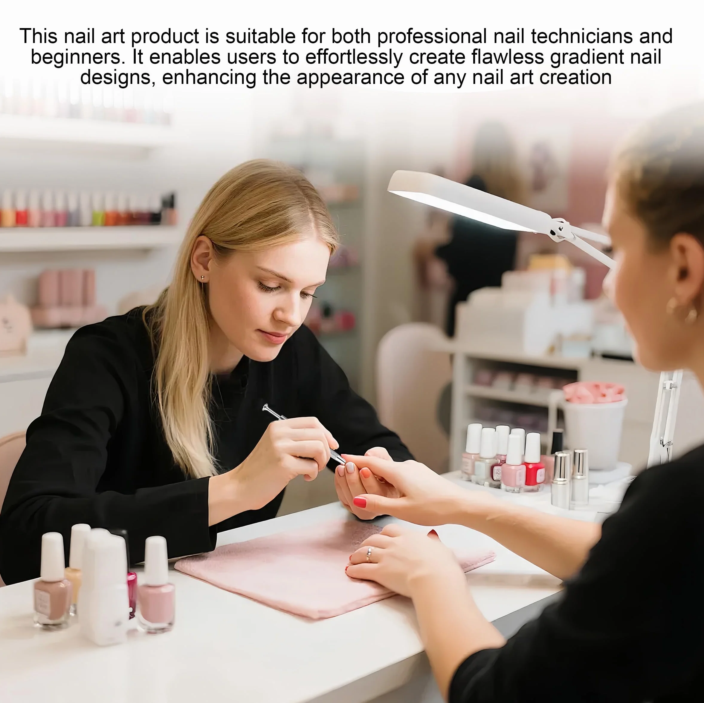 Zestaw 150 sztuk gąbek do zdobienia paznokci z 2 sztukami metalowych uchwytów, gąbką do paznokci, akcesoria do manicure, które mogą tworzyć różne wzory gradientowe do zdobienia paznokci