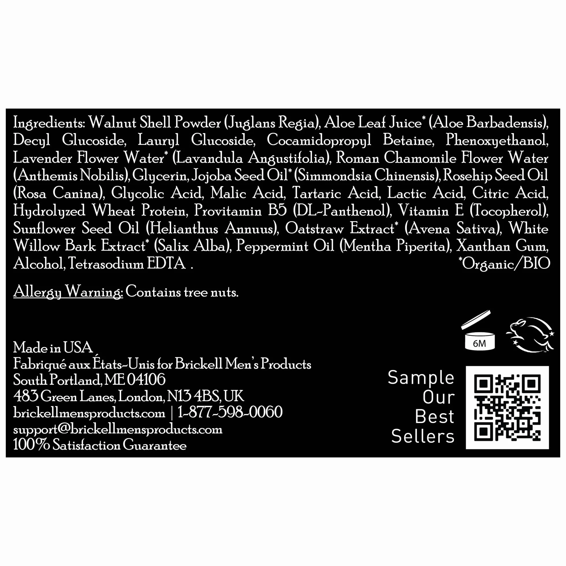 Brickell Peeling do polerowania ciała dla mężczyzn, naturalny i organiczny środek do usuwania brudu, zapobiegania powstawaniu niedoskonałości i rozjaśniania skóry (8 unce)
