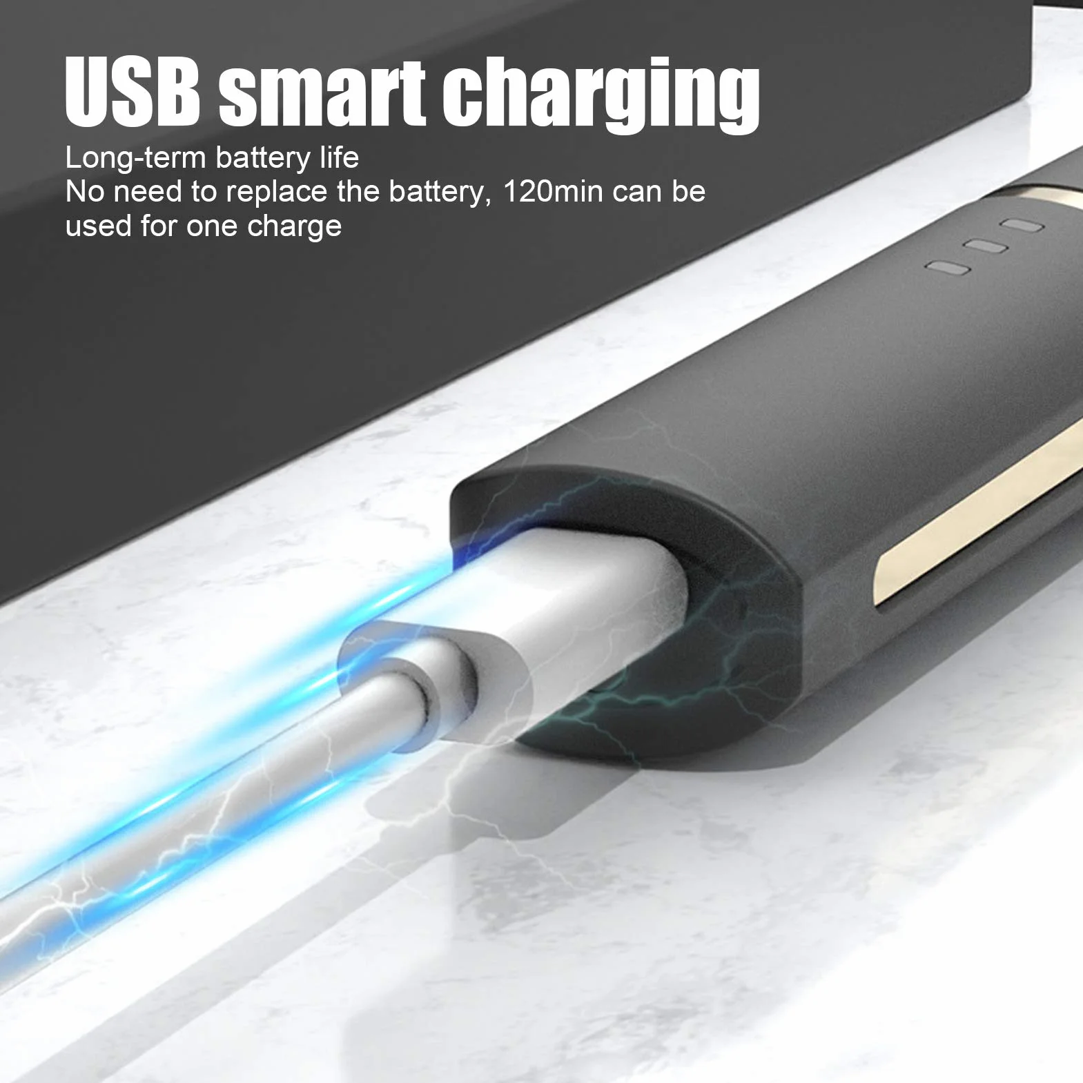 Elektryczna lokówka do rzęs, automatycznie podgrzewana długotrwała lokówka do ładowania USB do rzęs (czarna)