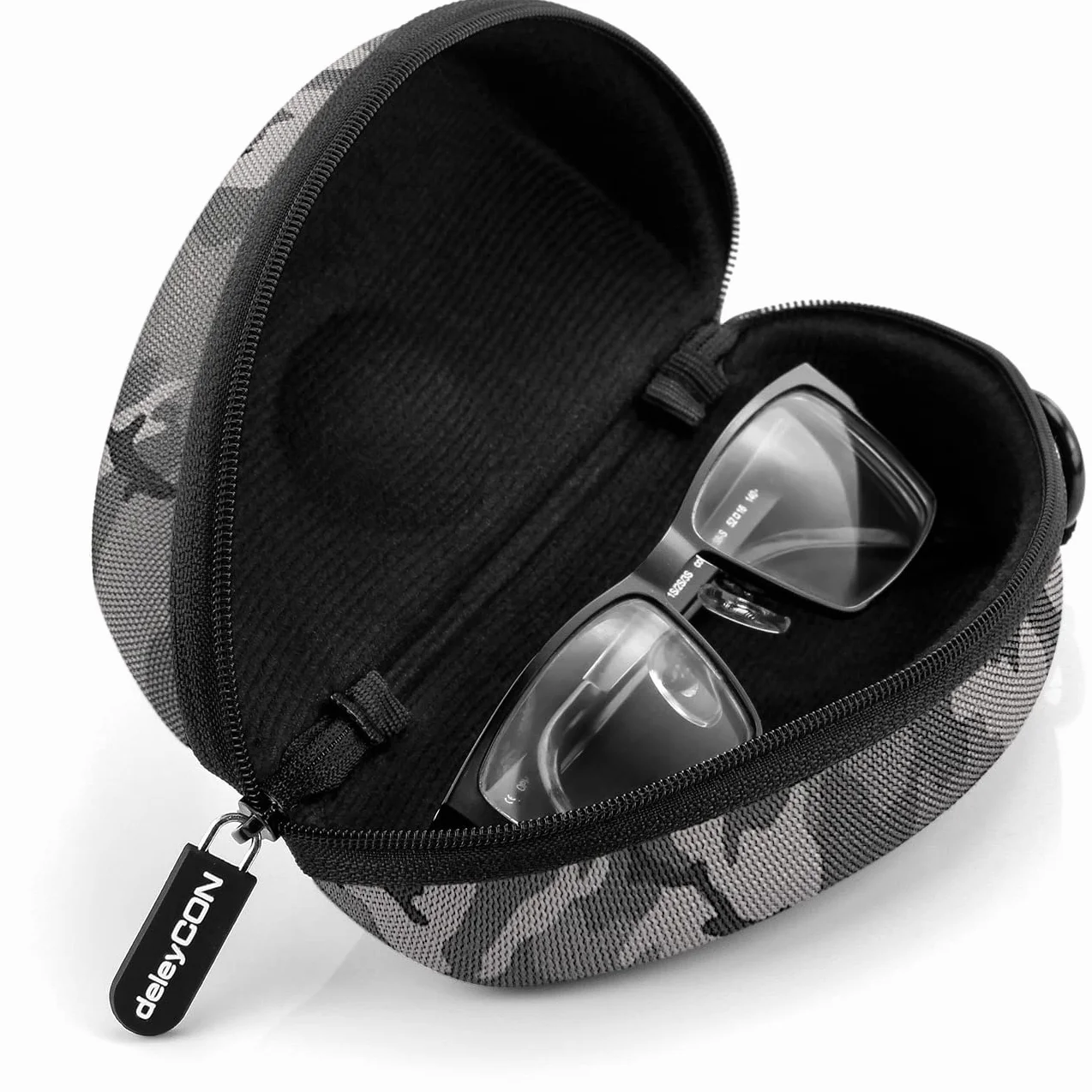 deleyCON Etui na Okulary Twardy Futerał Torba na Okulary Pudełko na Okulary Twarda Okładka Sportowe Rowerowe Okulary do Czytania Okulary Przeciwsłoneczne Ściereczka do Czyszczenia Okularów