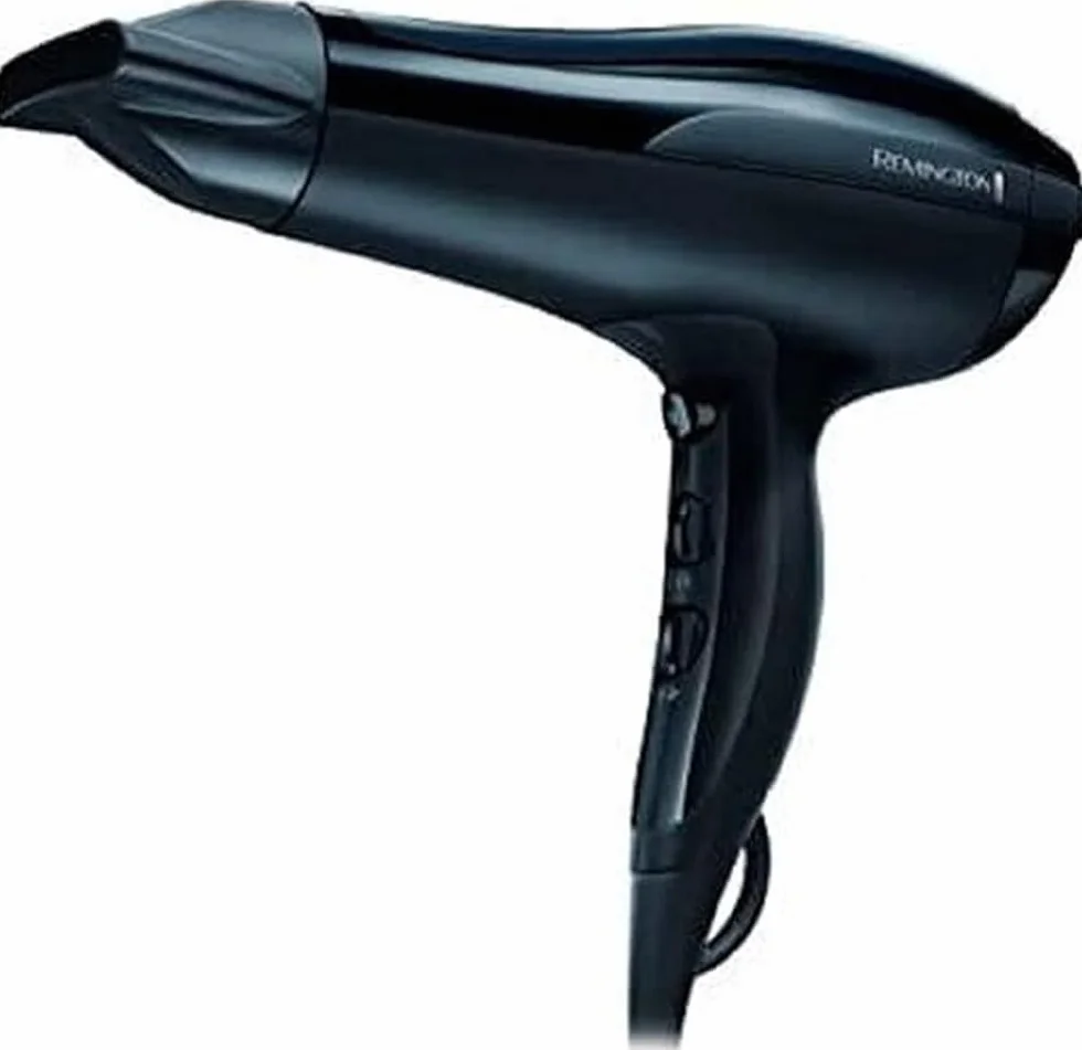 Remington suszarka do włosów z jonizacją, 3 ust. nagrzewania i 2 ust. nawiewu, ceramiczna kratka, koncentrator, zimny nawiew, uchwyt do zawieszenia, moc 2200W, czarna, Pro Air D5210