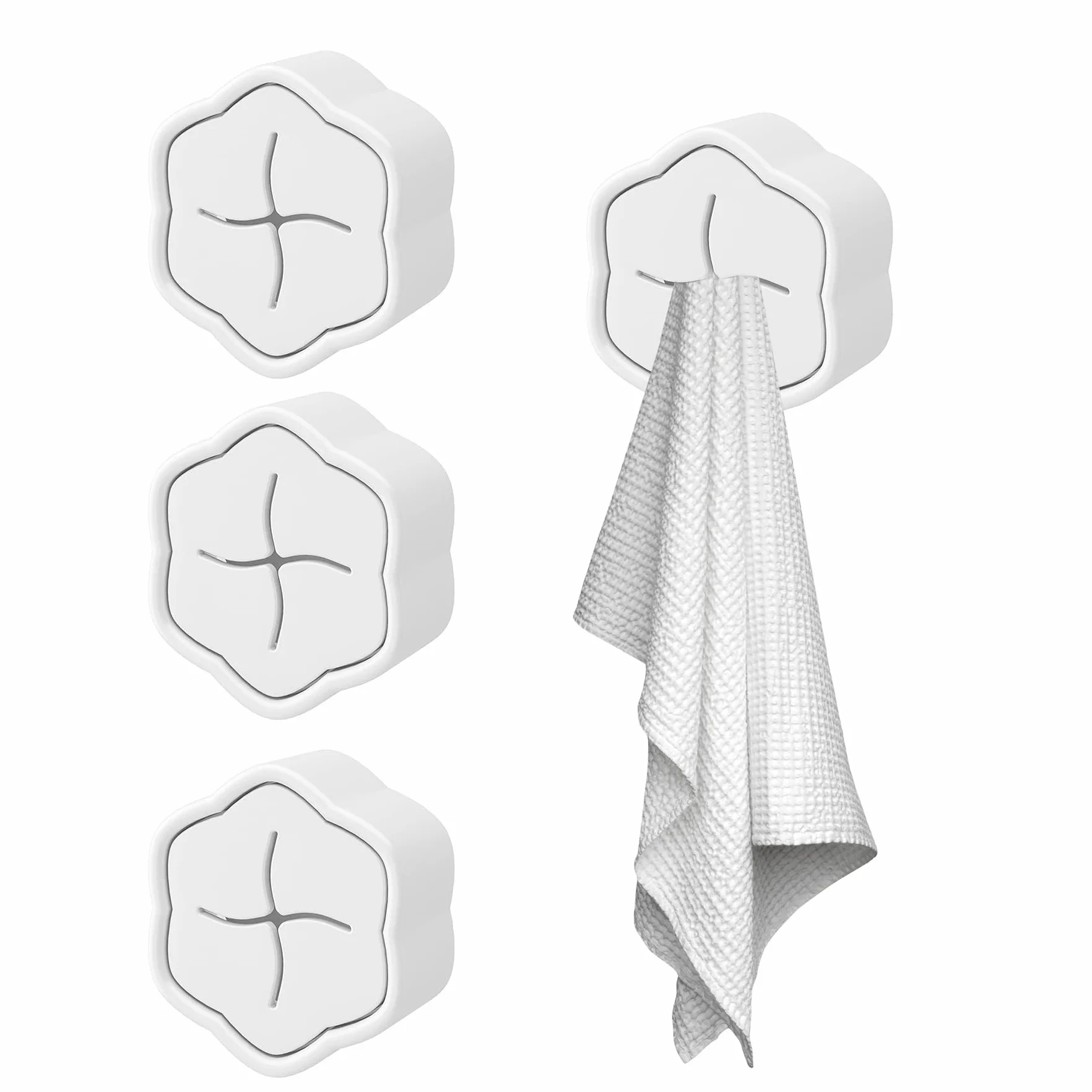 4 Sztuki Uchwytów na Ściereczki do Naczyń, Bez Wiercenia, Wieszak na Ręczniki Kuchenne, Prosty i Elegancki Design