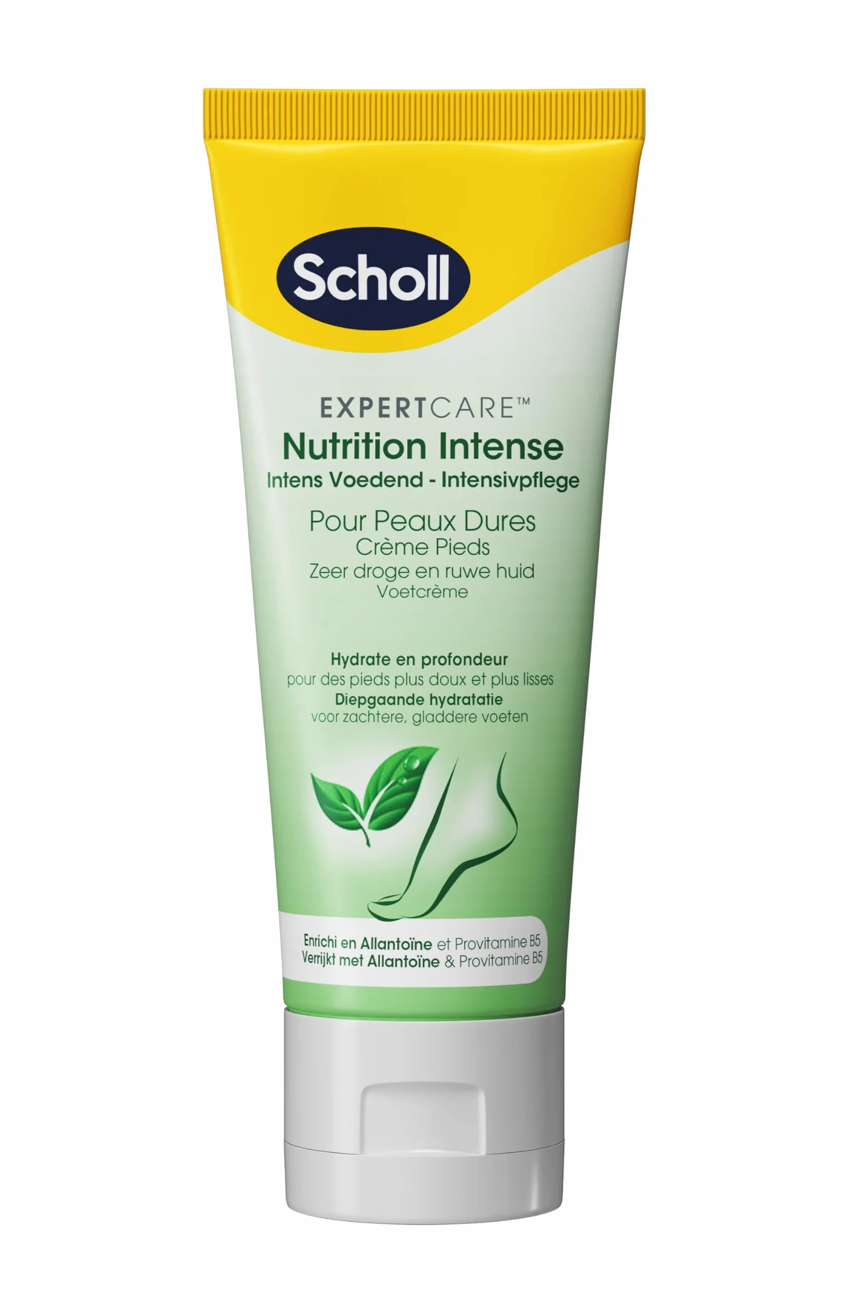 Scholl Intensywny krem do stóp dla twardej skóry - Głęboko nawilża dla miękkich, gładszych stóp - Wzbogacony o alantoinę i prowitaminę B5-75ml