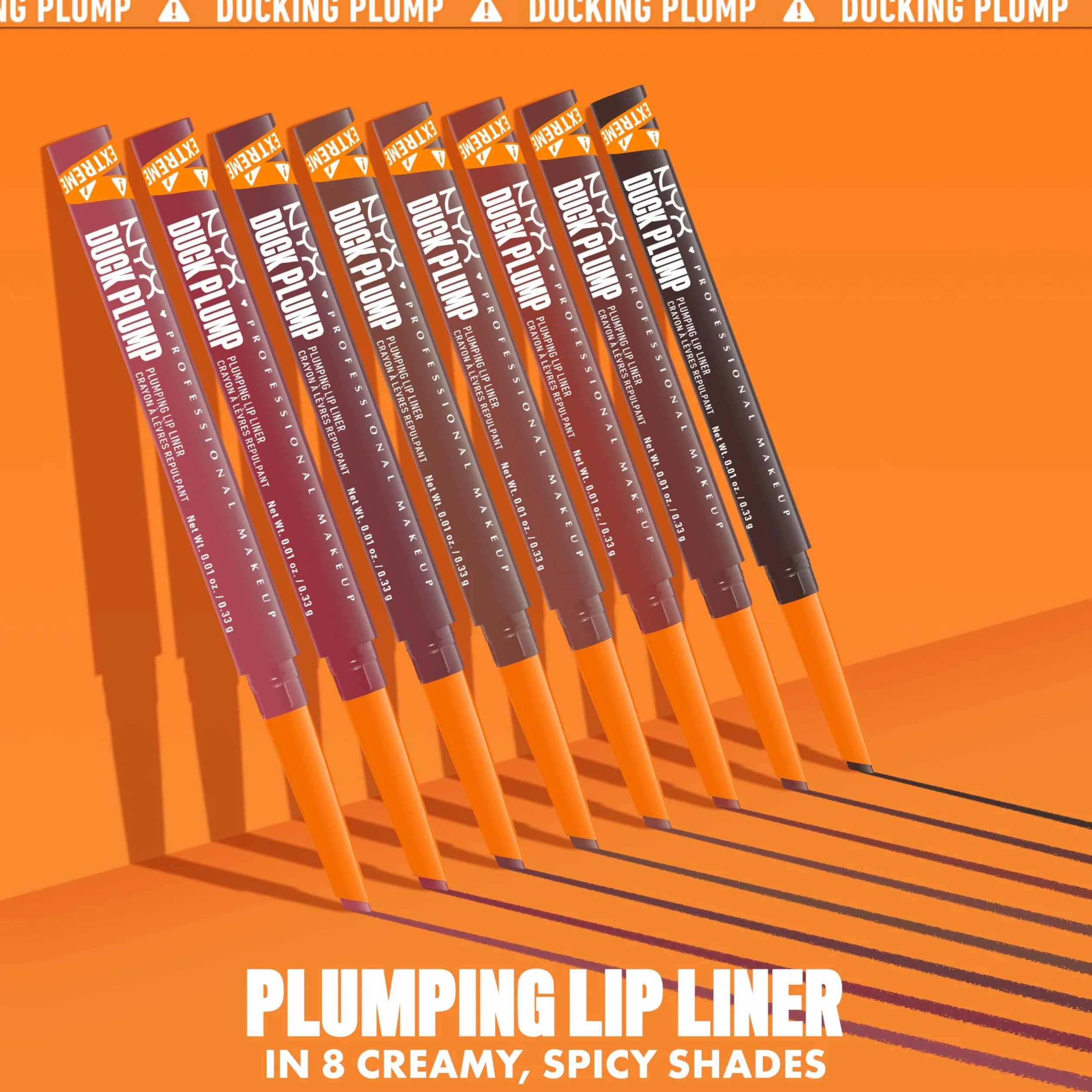 NYX Professional Makeup Plumping Lip Liner, Lip Liner, do 10 HR Wear, matowe wykończenie, Duck Plump, Nude Flip