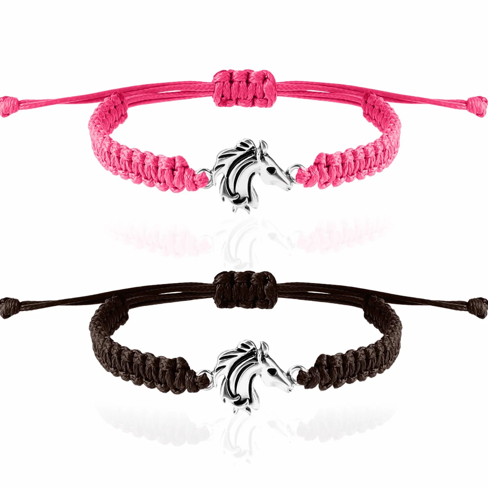 2 sztuki bransoletek dla dziewcząt, fajne prezenty dla nastolatków, regulowana biżuteria dla konia, bransoletki charms, Universal size, bez kamienia