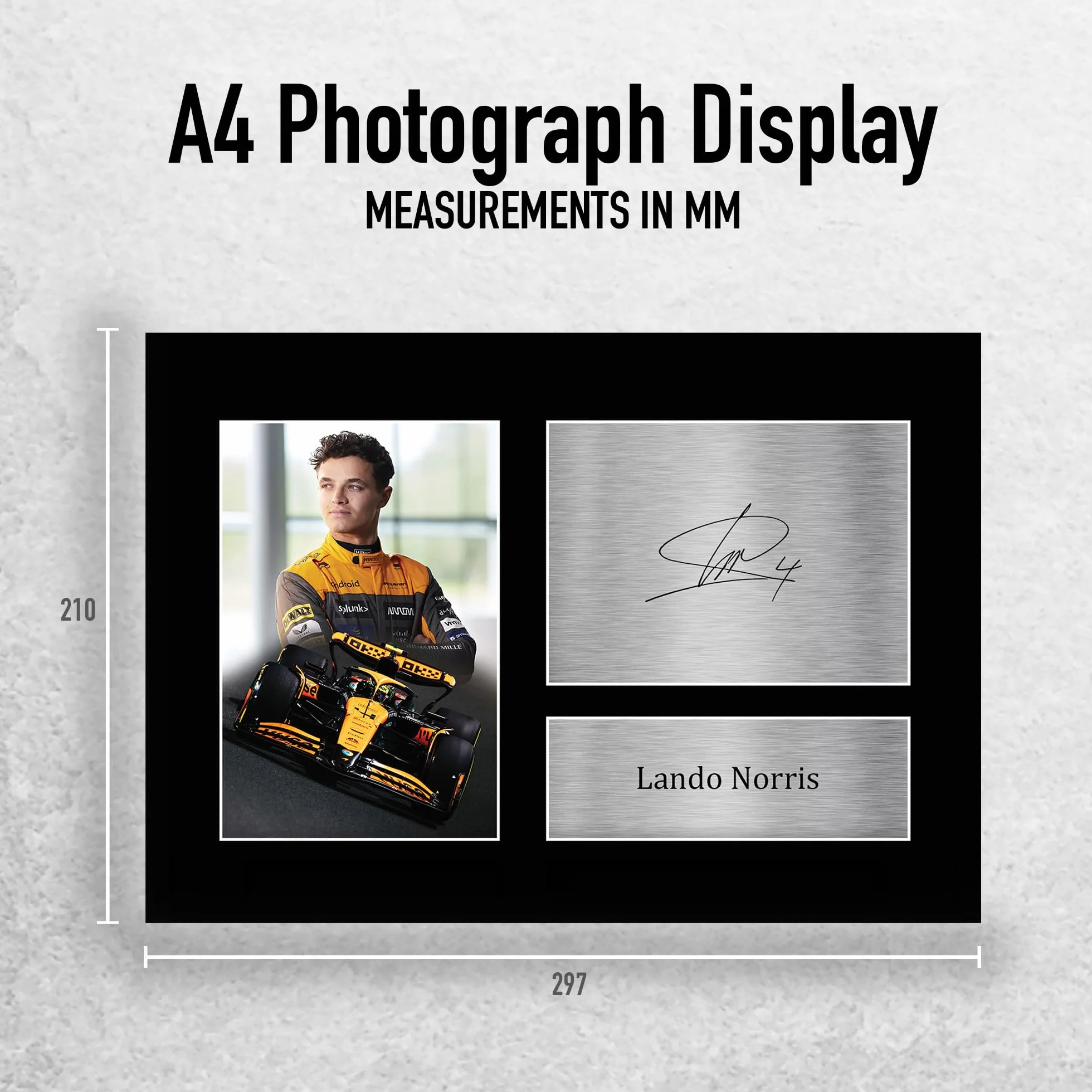HWC Trading A4 Lando Norris McLaren Prezenty Z Nadrukiem Podpisane Zdjęcie Z Autografem Dla Fanów Wyścigów F1 Formuły 1 - A4