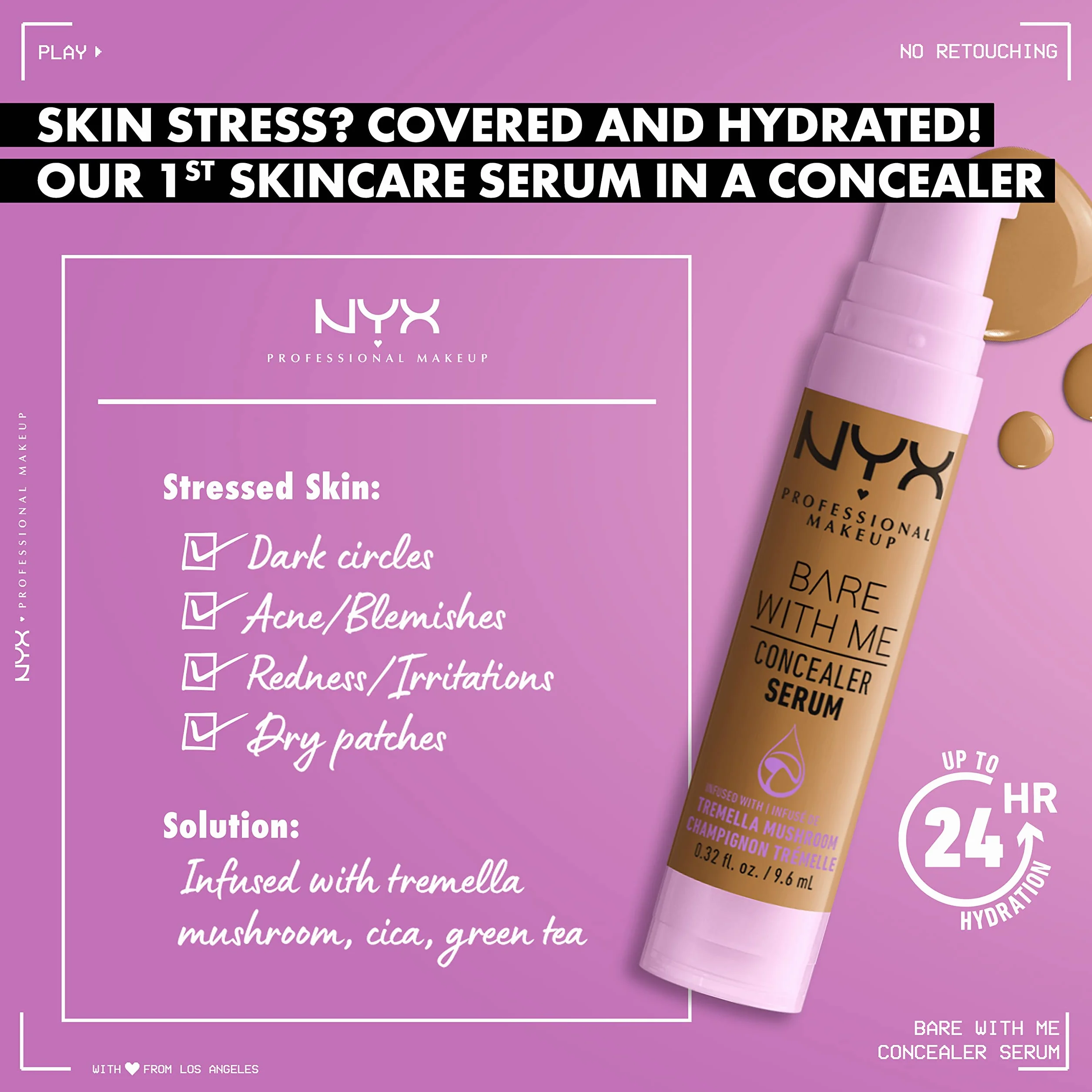 Nyx Professional Makeup Bare With Me Korektor Serum, 02 Light, 9.6 ml