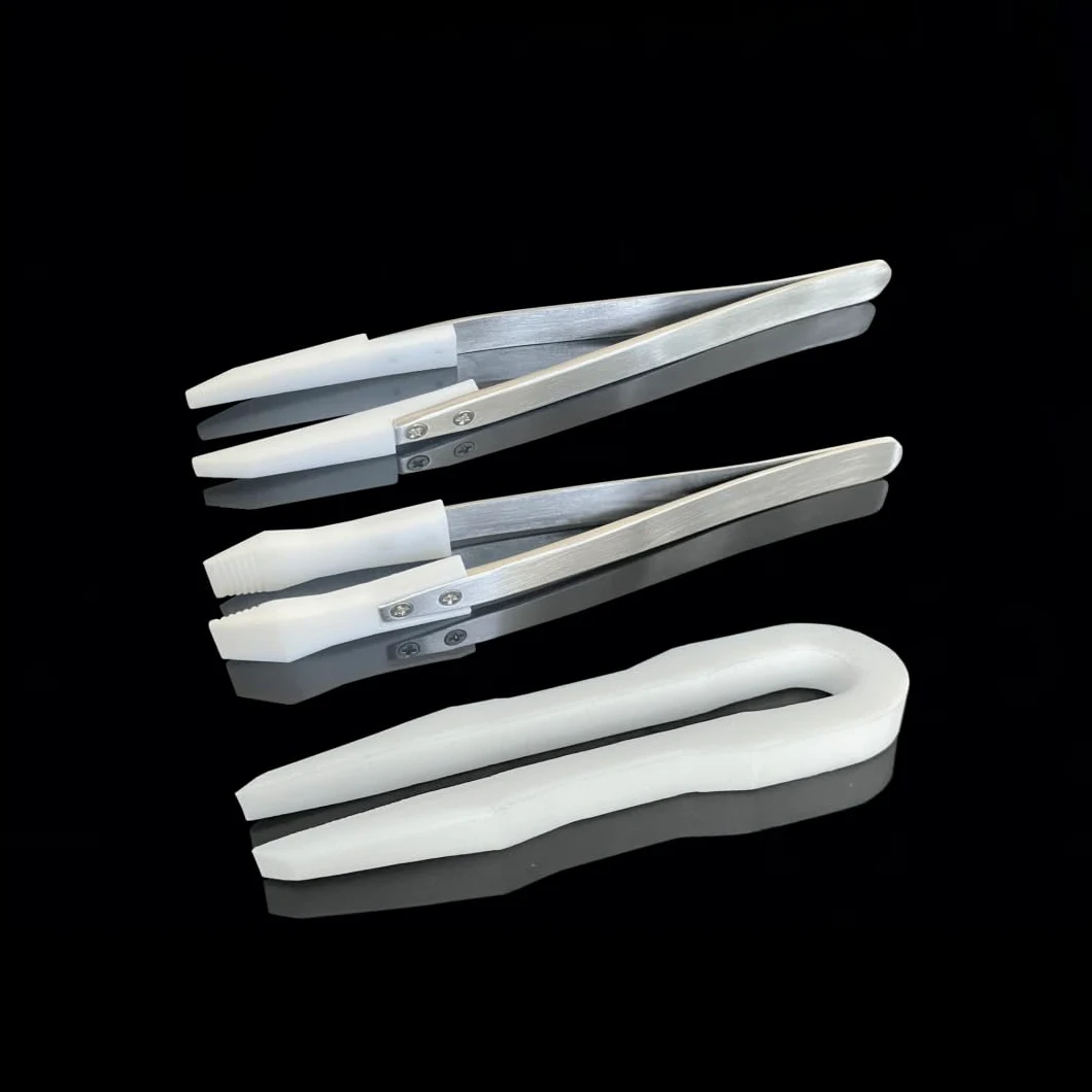 Pęseta z PTFE odporna na wysokie temperatury — Pęseta waflowa ze stali nierdzewnej powlekana PEFT do zastosowań przemysłowych — 1 szt.(Tooth Profile 250mm)